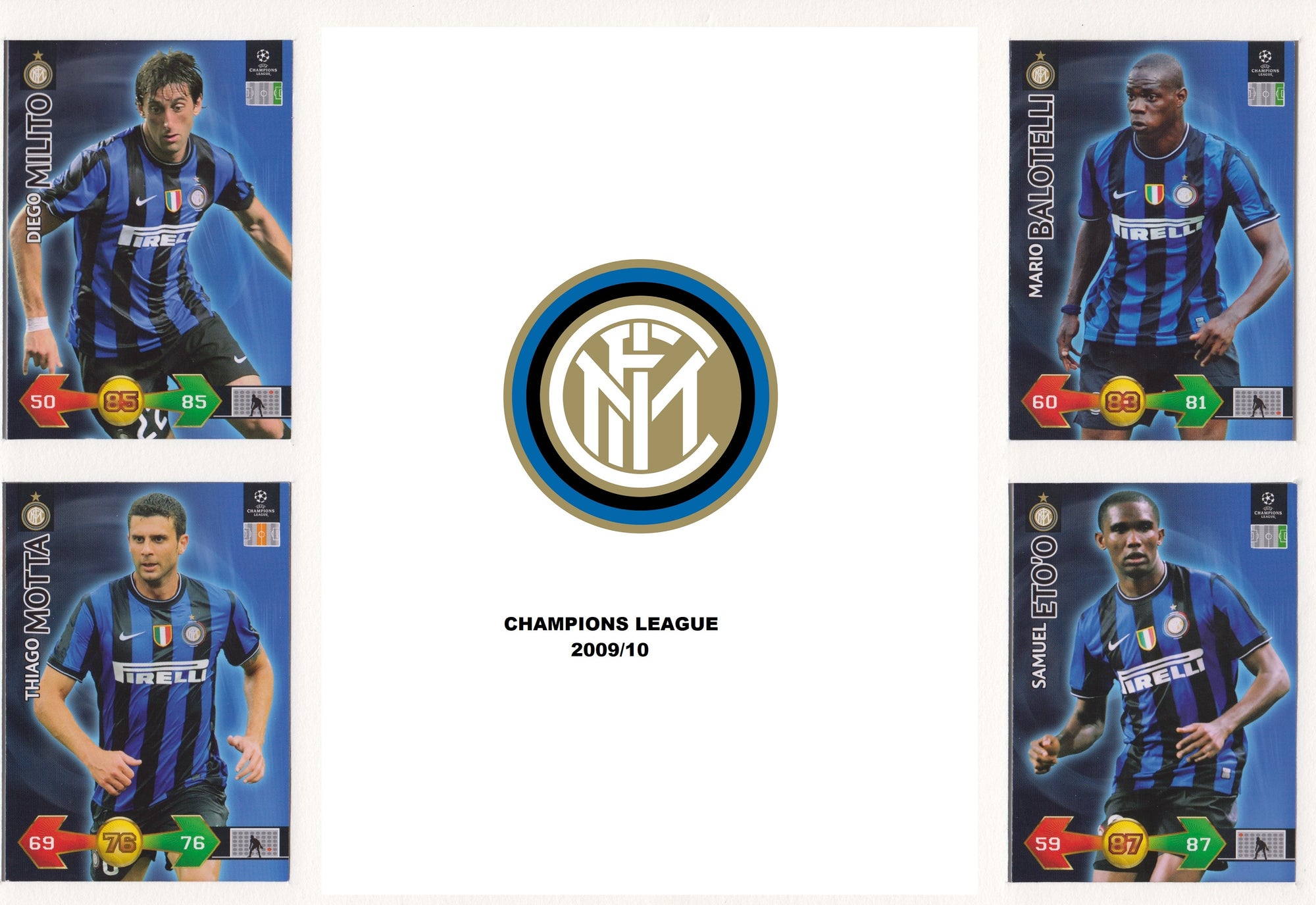 000. INTER MILAN KOMPLETT SETT "TEAM MATES" - CHAMPIONS LEAGUE 2009/10