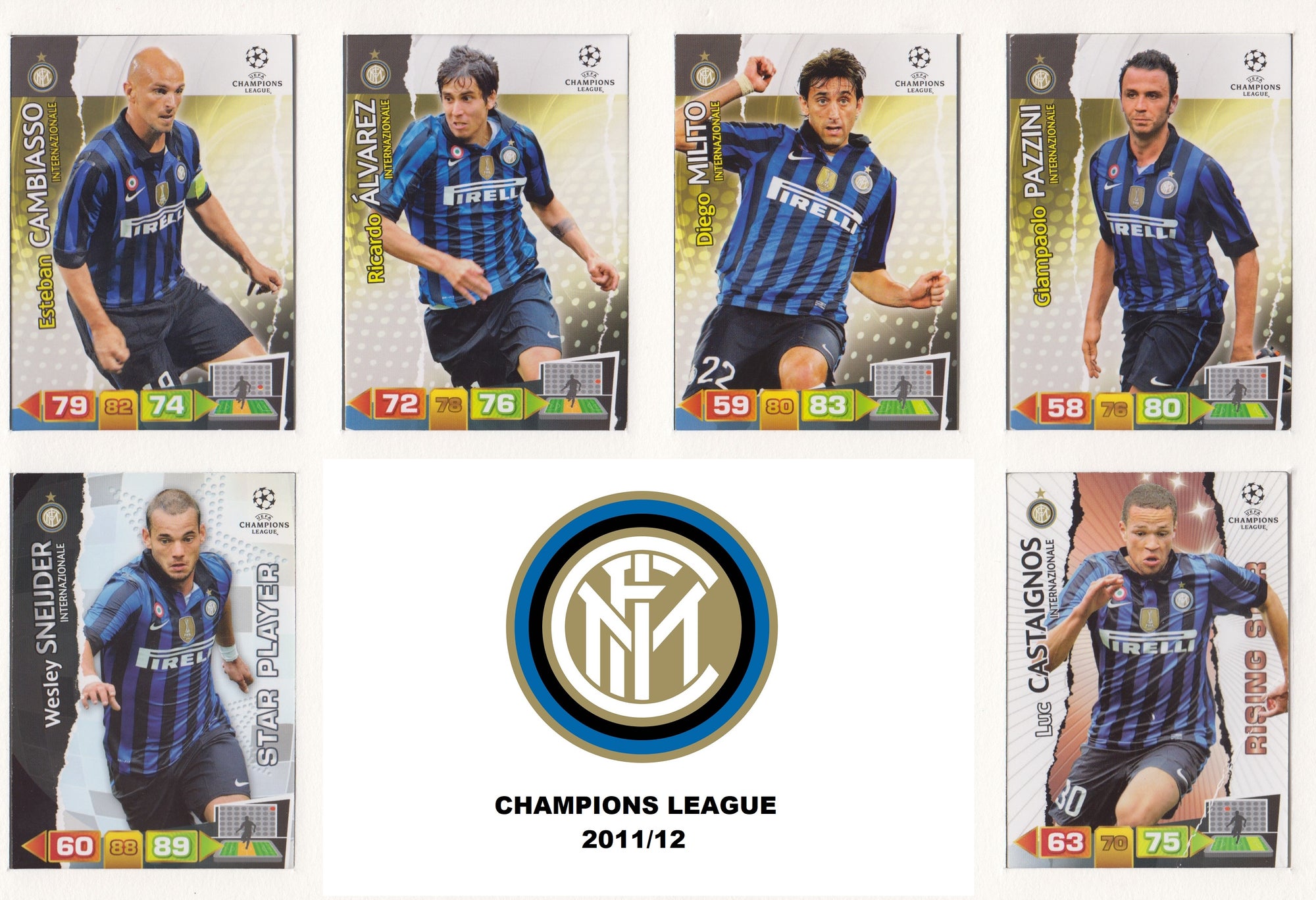 000. INTER KOMPLETT SETT - CHAMPIONS LEAGUE 2011/12