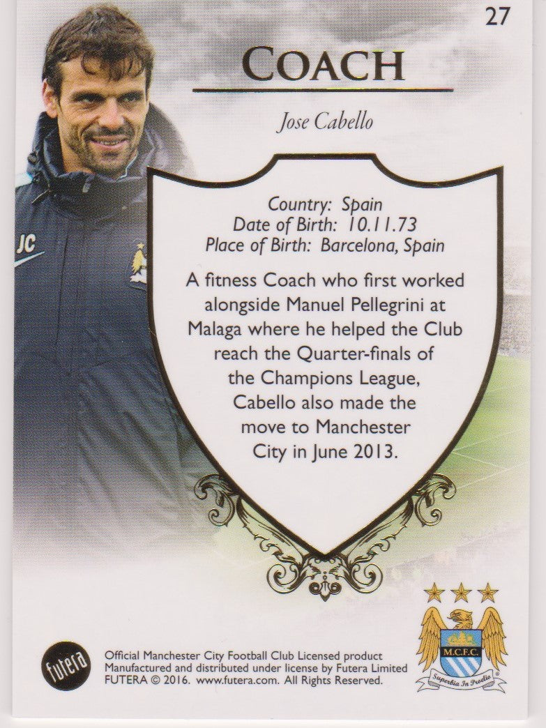 027. JOSE CABELLO - COACH - MANCHESTER CITY