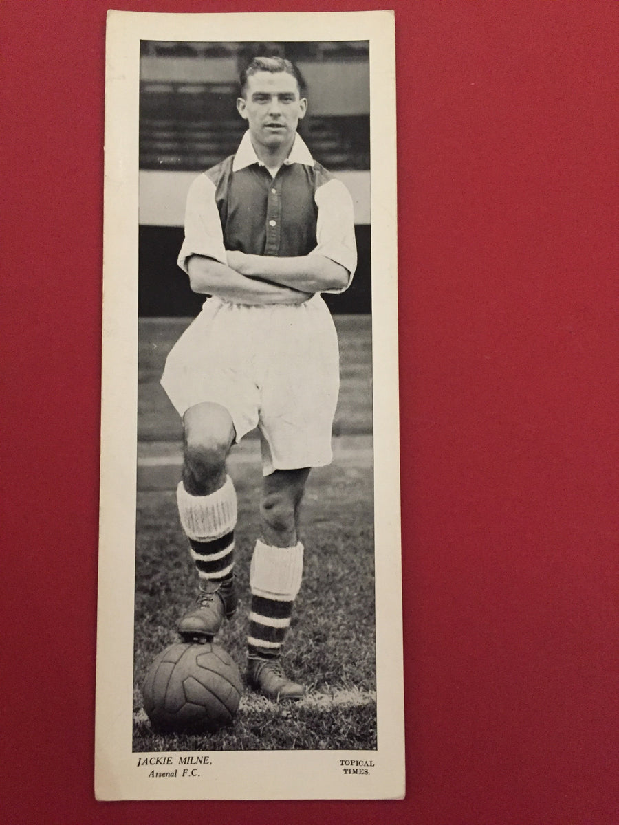JACKIE MILNE - ARSENAL - ORGINALT FOTBALLKORT FRA 1939
