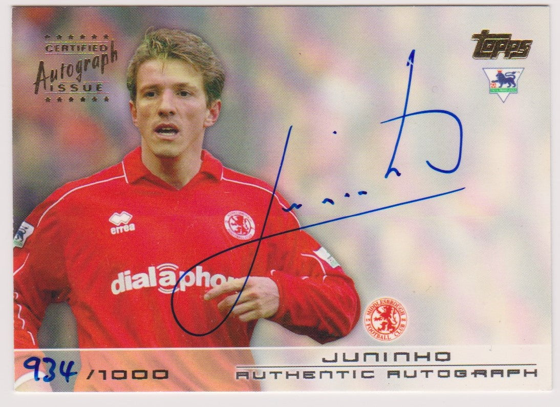 JUNINHO - MIDDLESBROUGH - AUTOGRAPHED #1000