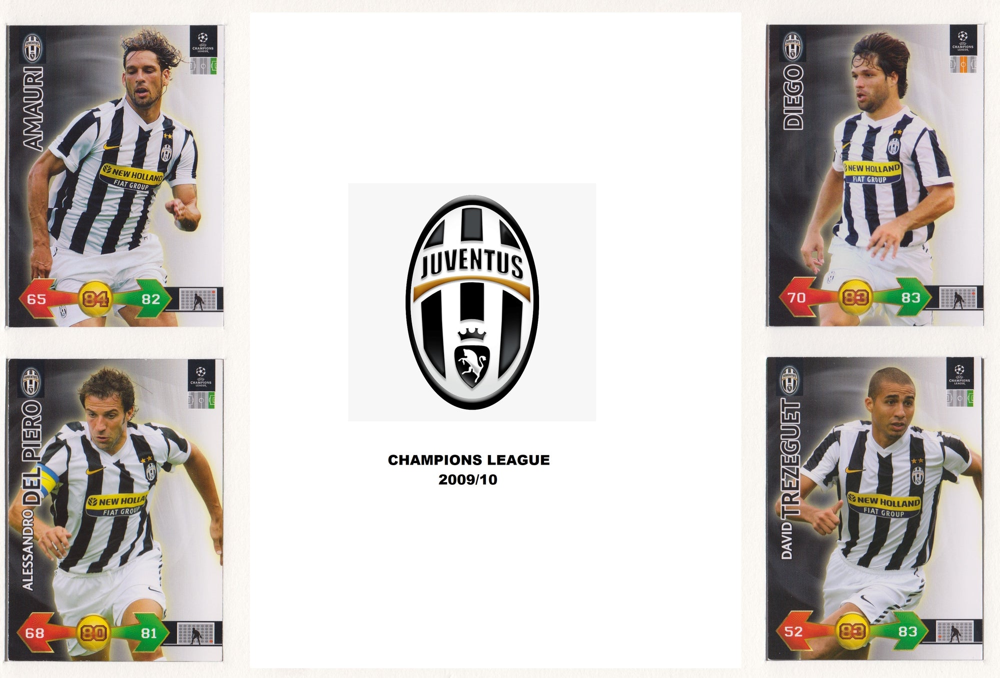 000. JUVENTUS KOMPLETT SETT "TEAM MATES" - CHAMPIONS LEAGUE 2009/10