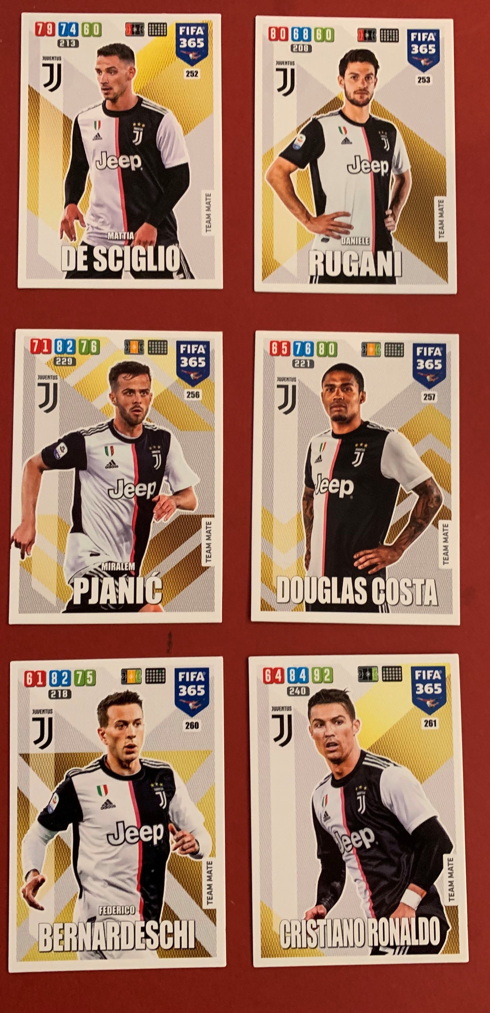 000. JUVENTUS - KOMPLETT SETT TEAM MATES PANINI FIFA 365 ADRENALYN 2020