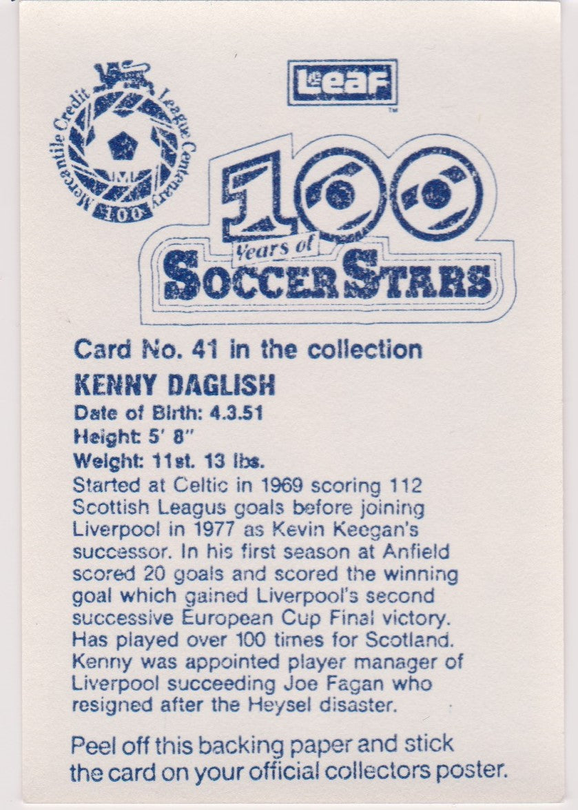 KENNY DALGLISH - LIVERPOOL - LEAF 100 YEARS OF SOCCERSTARS