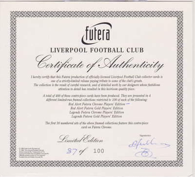 KINGS OF THE COP - LIVERPOOL - FUTERA PLATINUM 1998 - CARD 87 OF 100