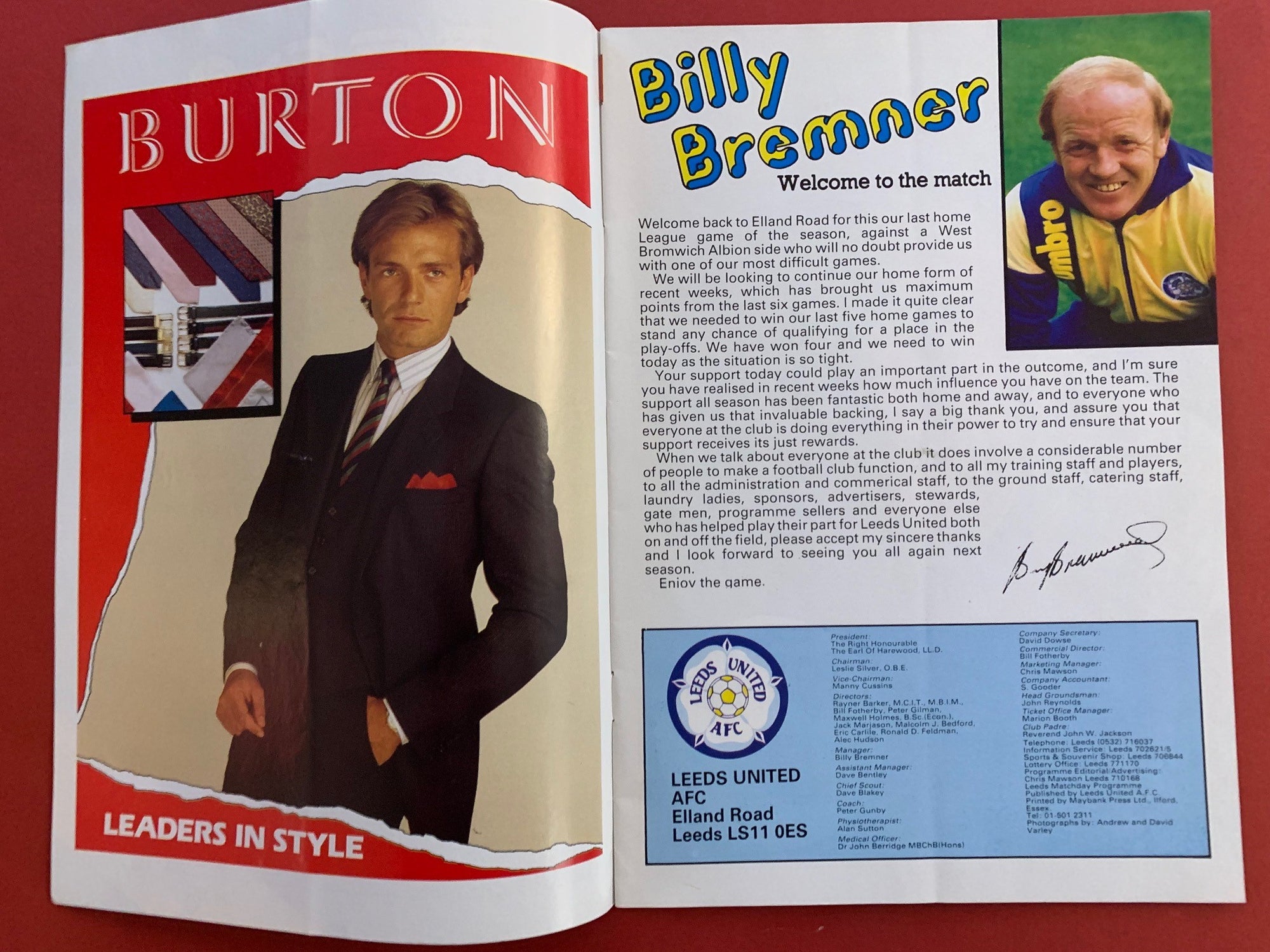 1987-4.5 - LEEDS UNITED VS WEST BROMVICH ALBION