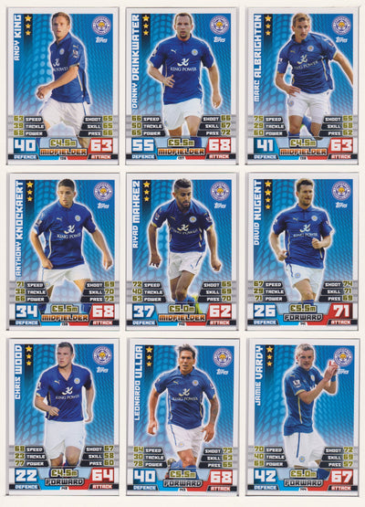 000. LEICESTER CITY - KOMPLETT SETT MED TOPPS MATCH ATTAX PREMIER LEAGUE 2014/15