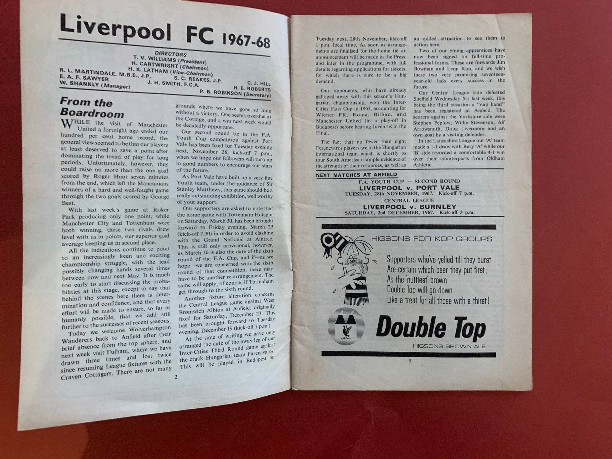 1967-25.11 - LIVERPOOL VS WOLVERHAMPTON WANDERERS