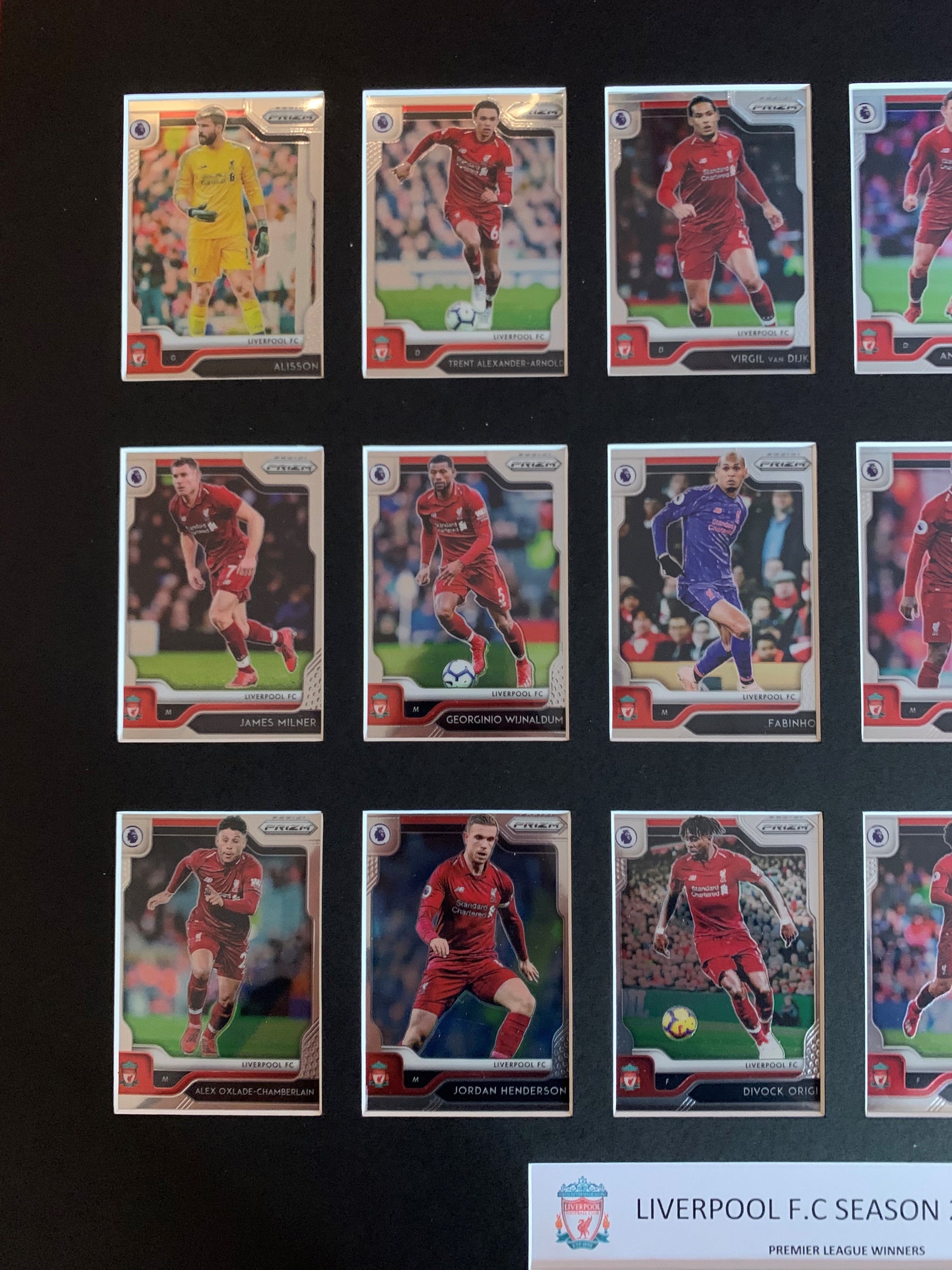 LIVERPOOL FOTBALLKORTMONTASJE FRA PANINI PRIZM PREMIER LEAGUE 2019/20 - PREMIER LEAGUE WINNERS