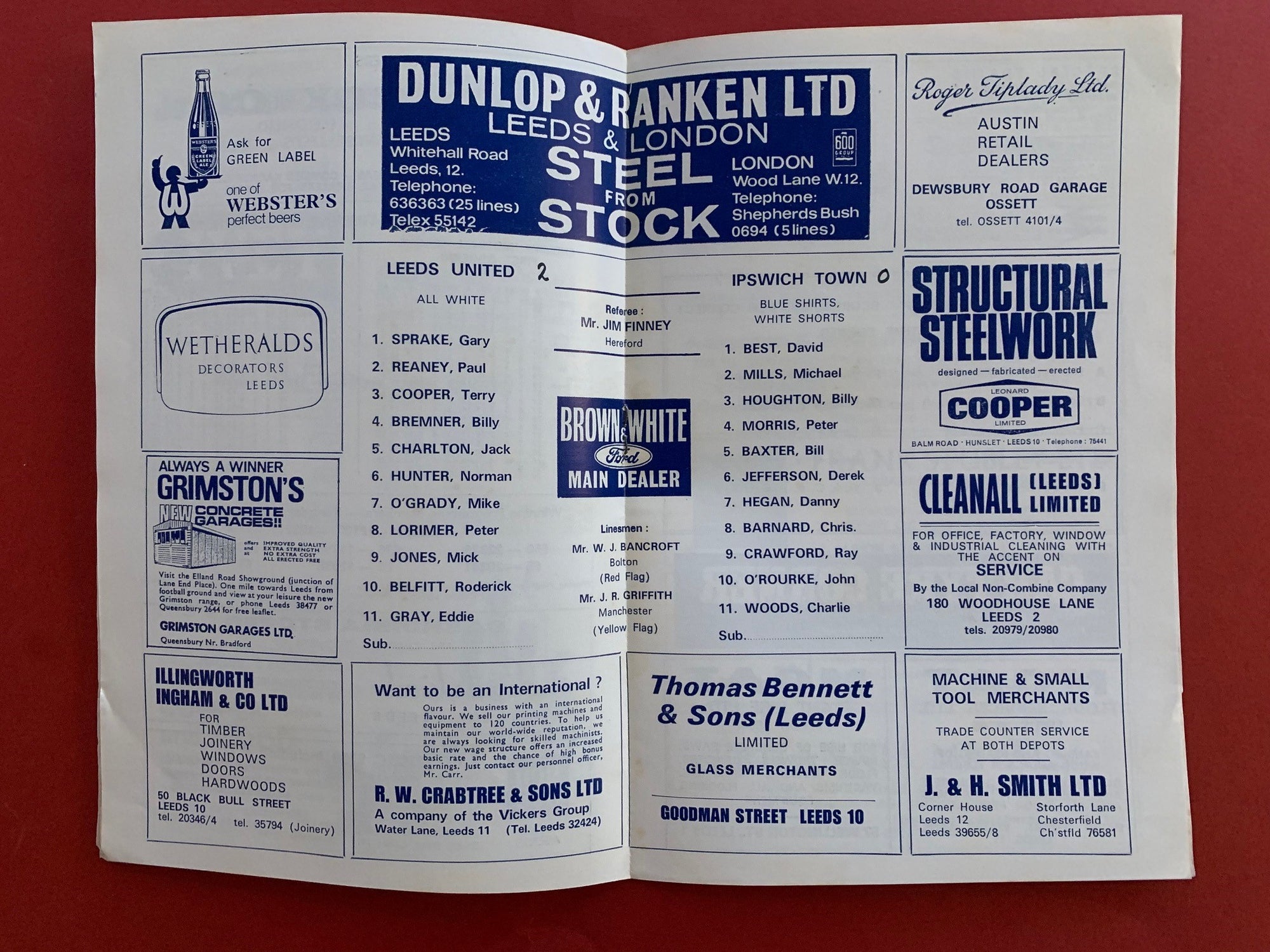 1969-12.2 - LEEDS UNITED VS IPSWICH TOWN