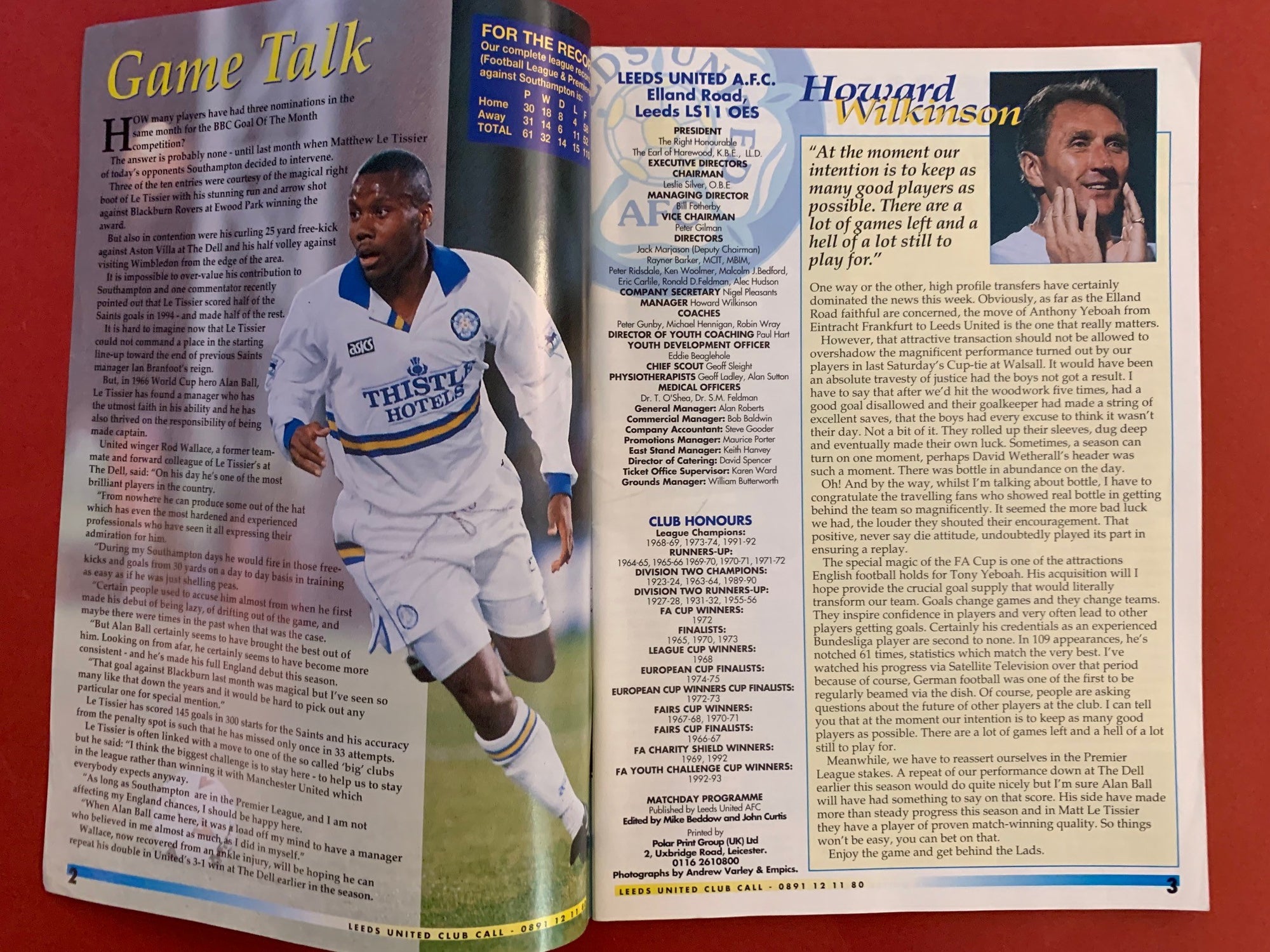 1995-4.1 - LEEDS UNITED VS SOUTHAMPTON