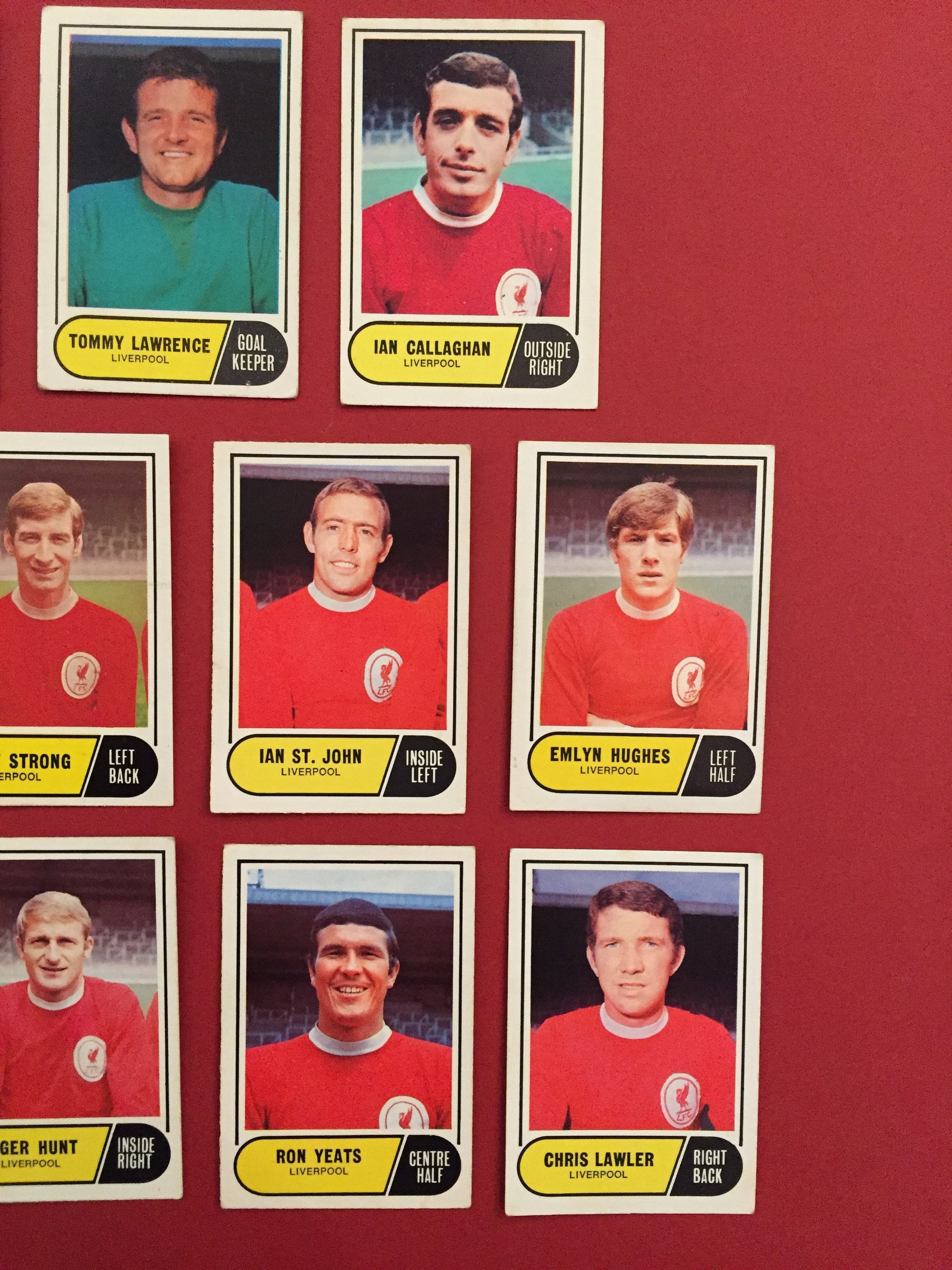 000. LIVERPOOL - KOMPLETT SETT MED FOTBALLKORT FRA A&BC 1969/70