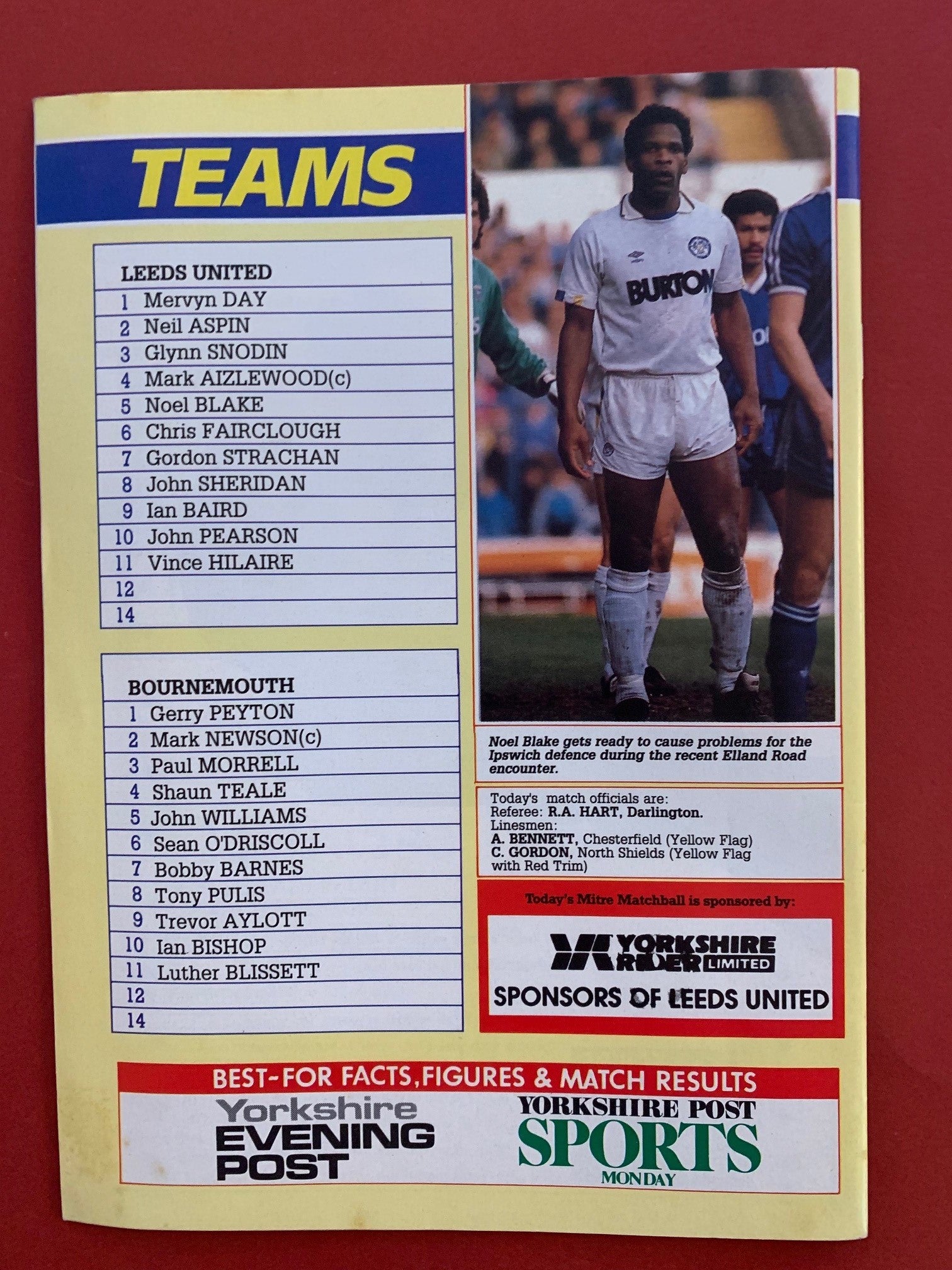 1989-1.4 - LEEDS UNITED VS AFC BOURNEMOUTH