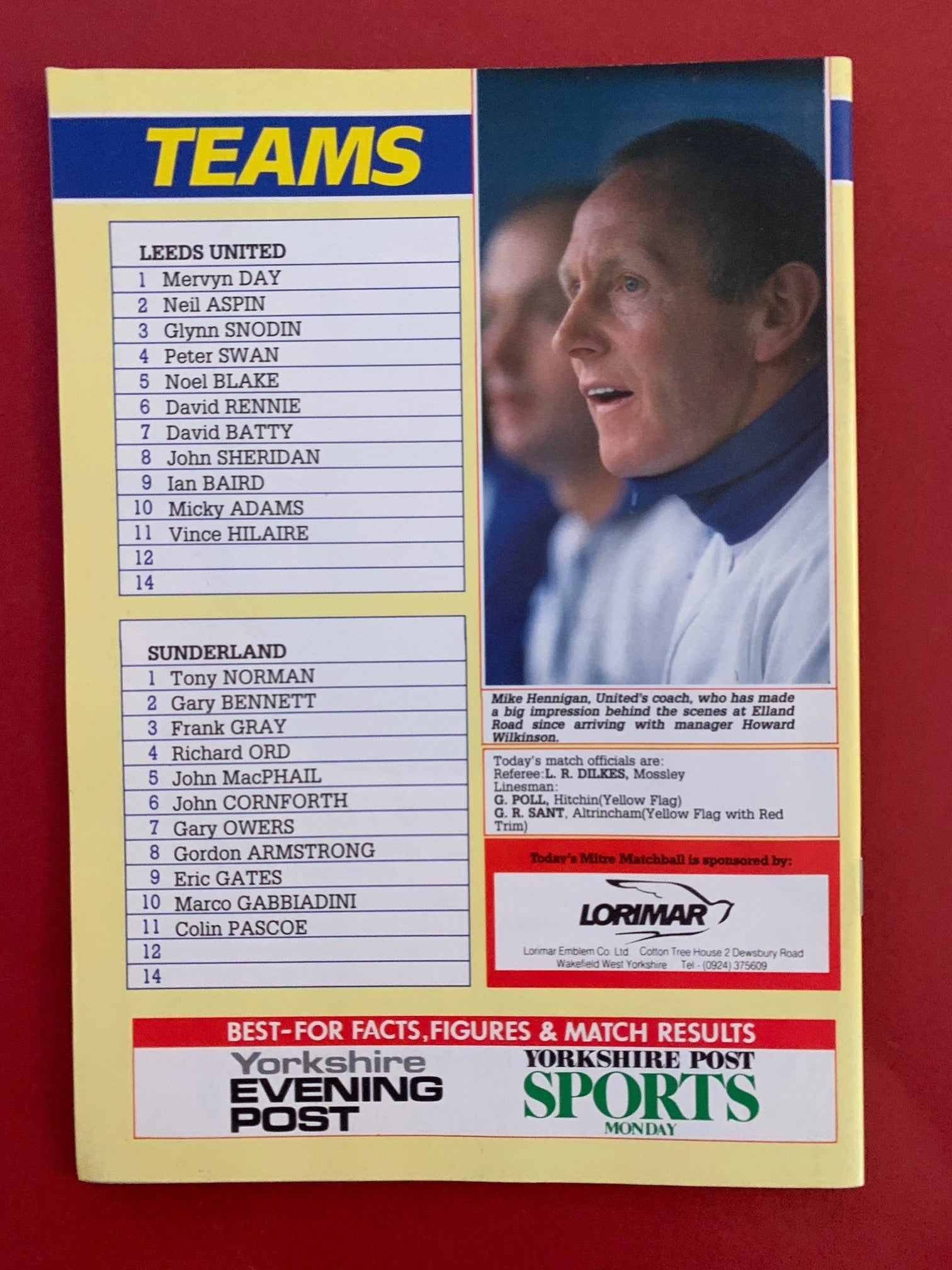 1989-4.2 - LEEDS UNITED VS SUNDERLAND