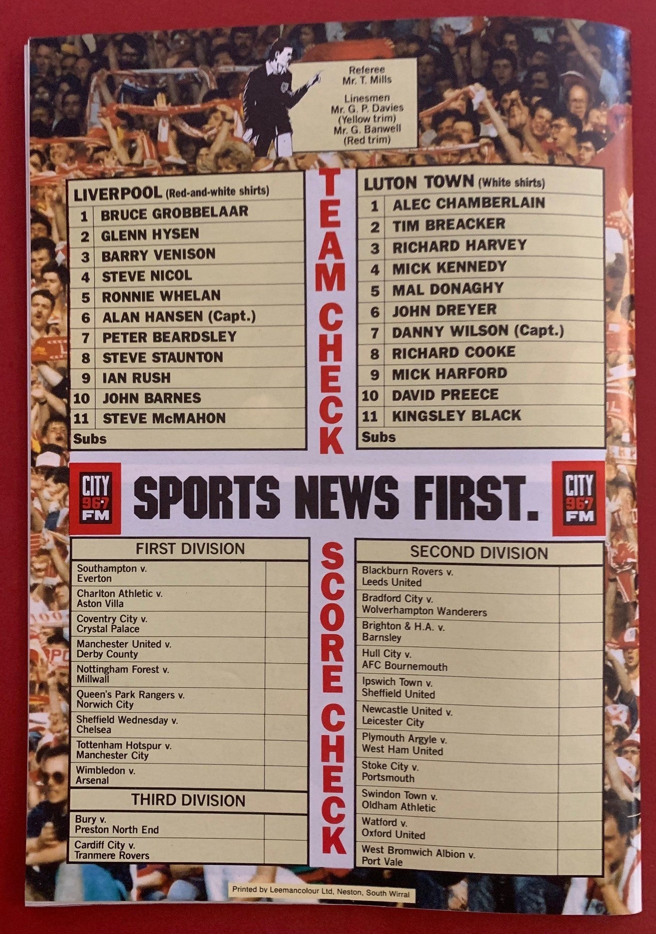 1990-13.1 - LIVERPOOL VS LUTON TOWN