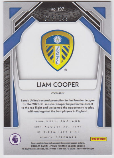 #199. BLUE PRIZM - 197. LIAM COOPER - LEEDS UNITED  - ROOKIE - CARD 18 OF 199