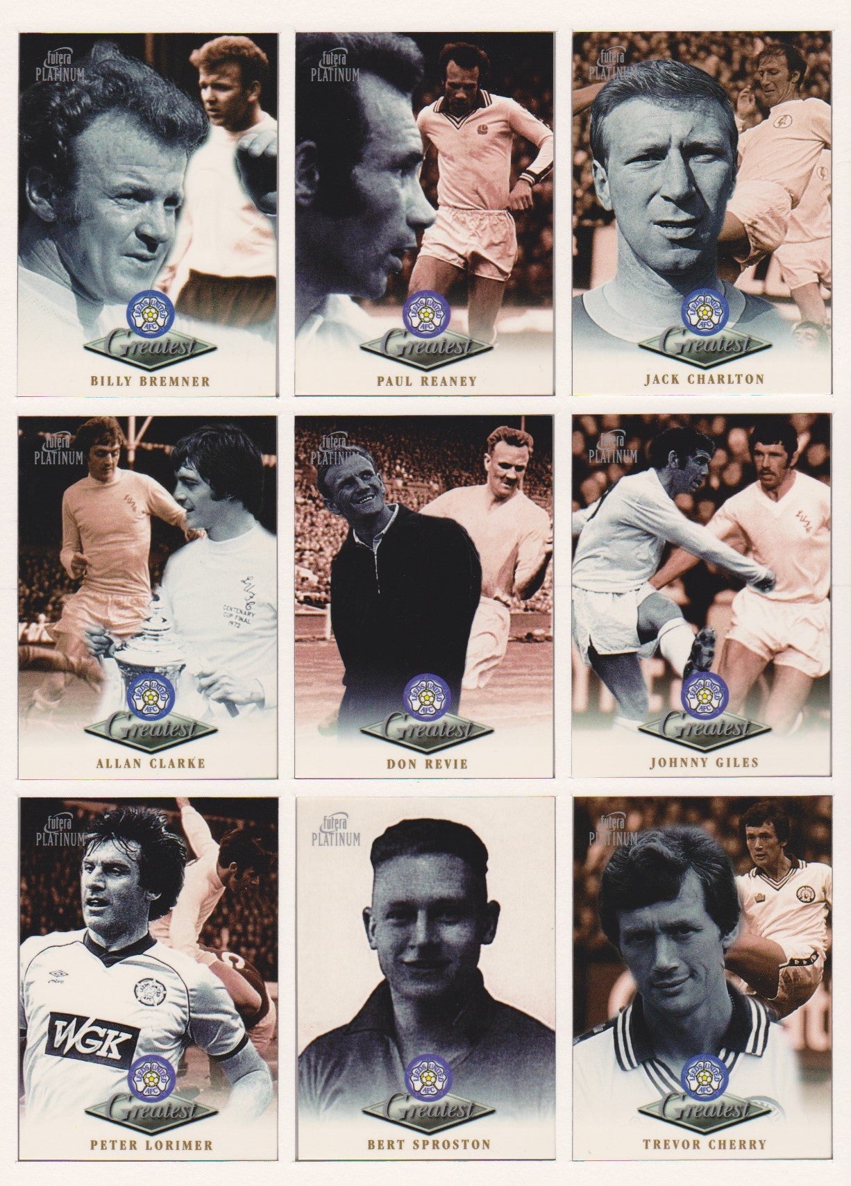 LEEDS UNITED - FUTERA GREATEST PLATINUM 1999 - KOMPLETT SETT