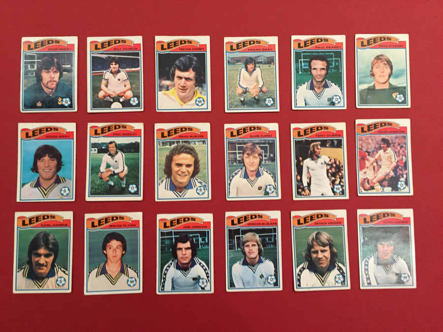 000. LEEDS UNITED - KOMPLETT SETT MED FOTBALLKORT FRA TOPPS 1978/79