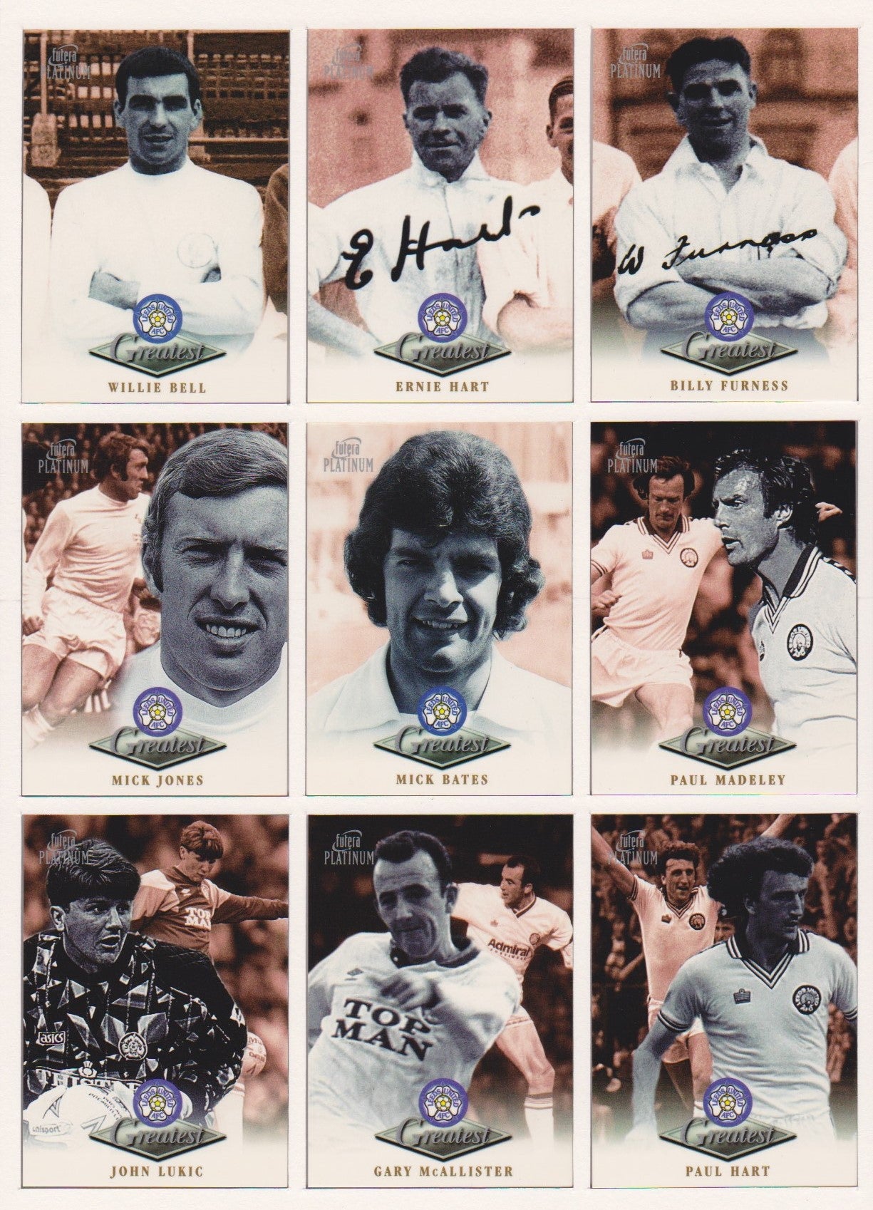 LEEDS UNITED - FUTERA GREATEST PLATINUM 1999 - KOMPLETT SETT