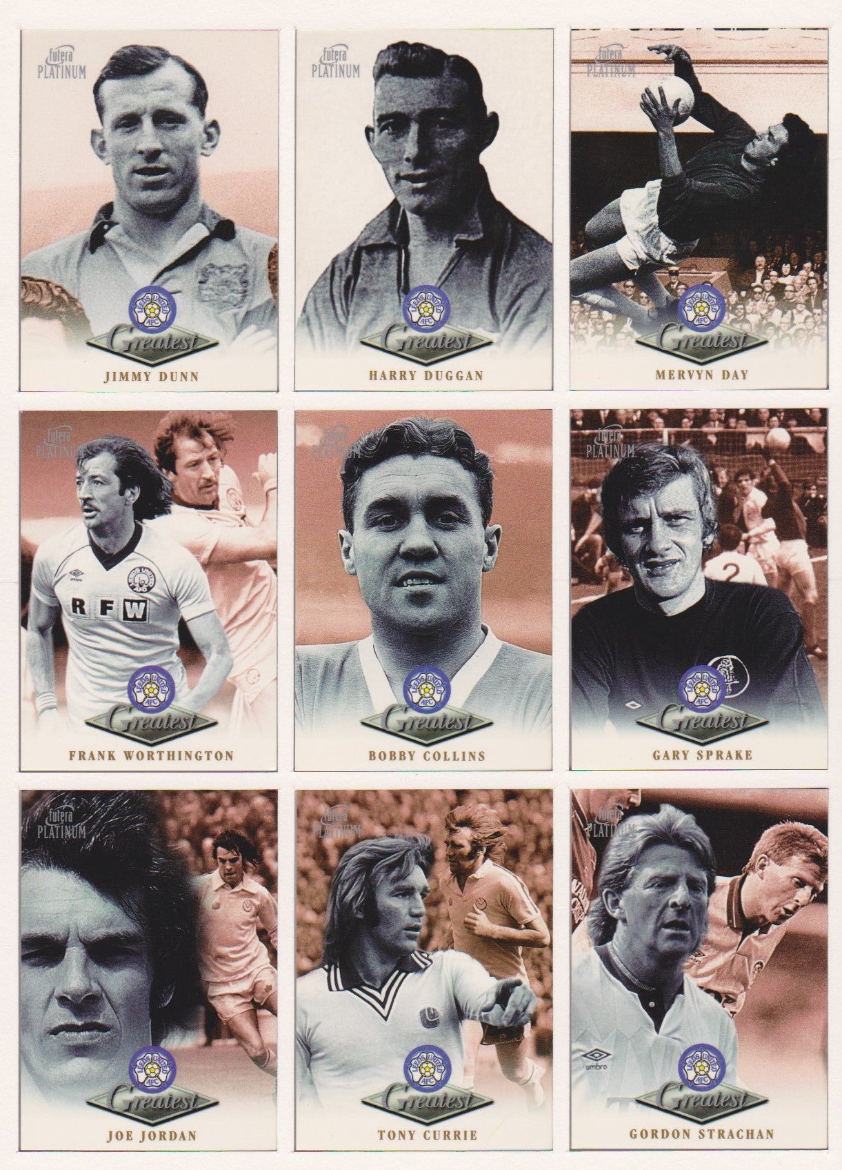 LEEDS UNITED - FUTERA GREATEST PLATINUM 1999 - KOMPLETT SETT