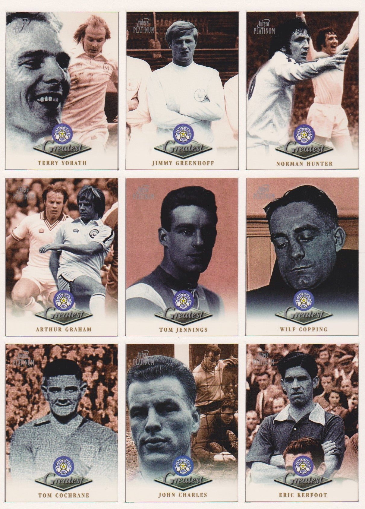 LEEDS UNITED - FUTERA GREATEST PLATINUM 1999 - KOMPLETT SETT