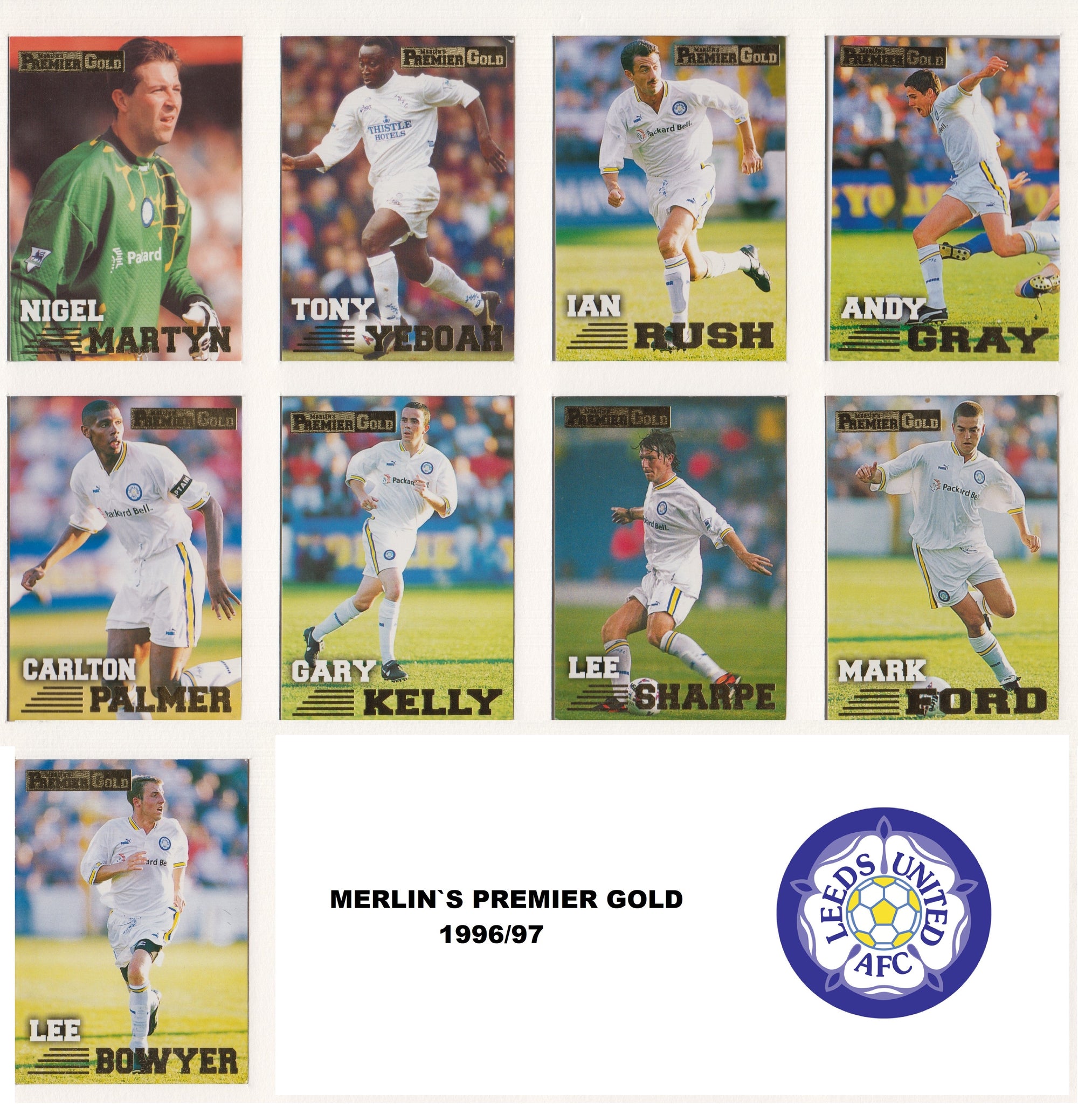 000. LEEDS UNITED - KOMPLETT SETT MERLIN`S PREMIER GOLD 1996/97