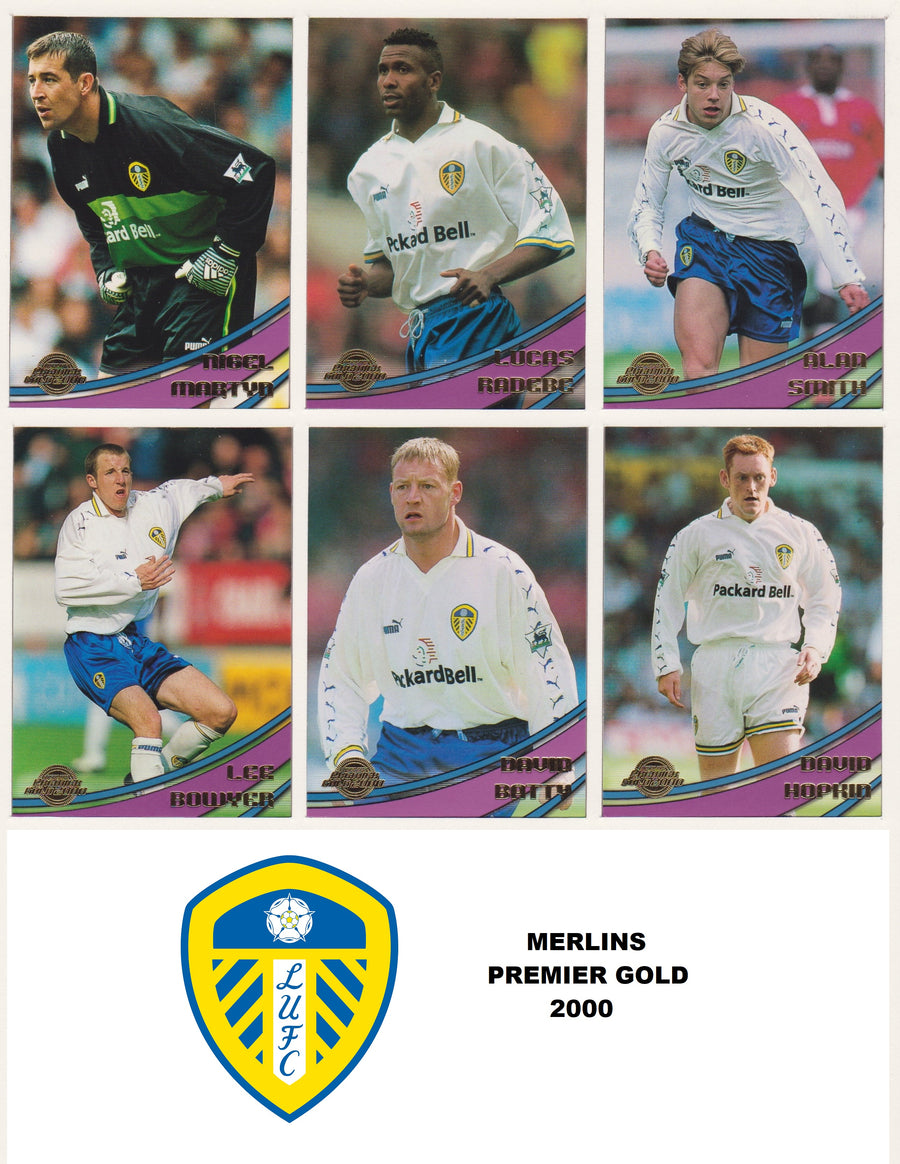 000. LEEDS UNITED - KOMPLETT SETT MED FOTBALLKORT TOPPS PREMIER GOLD 2000