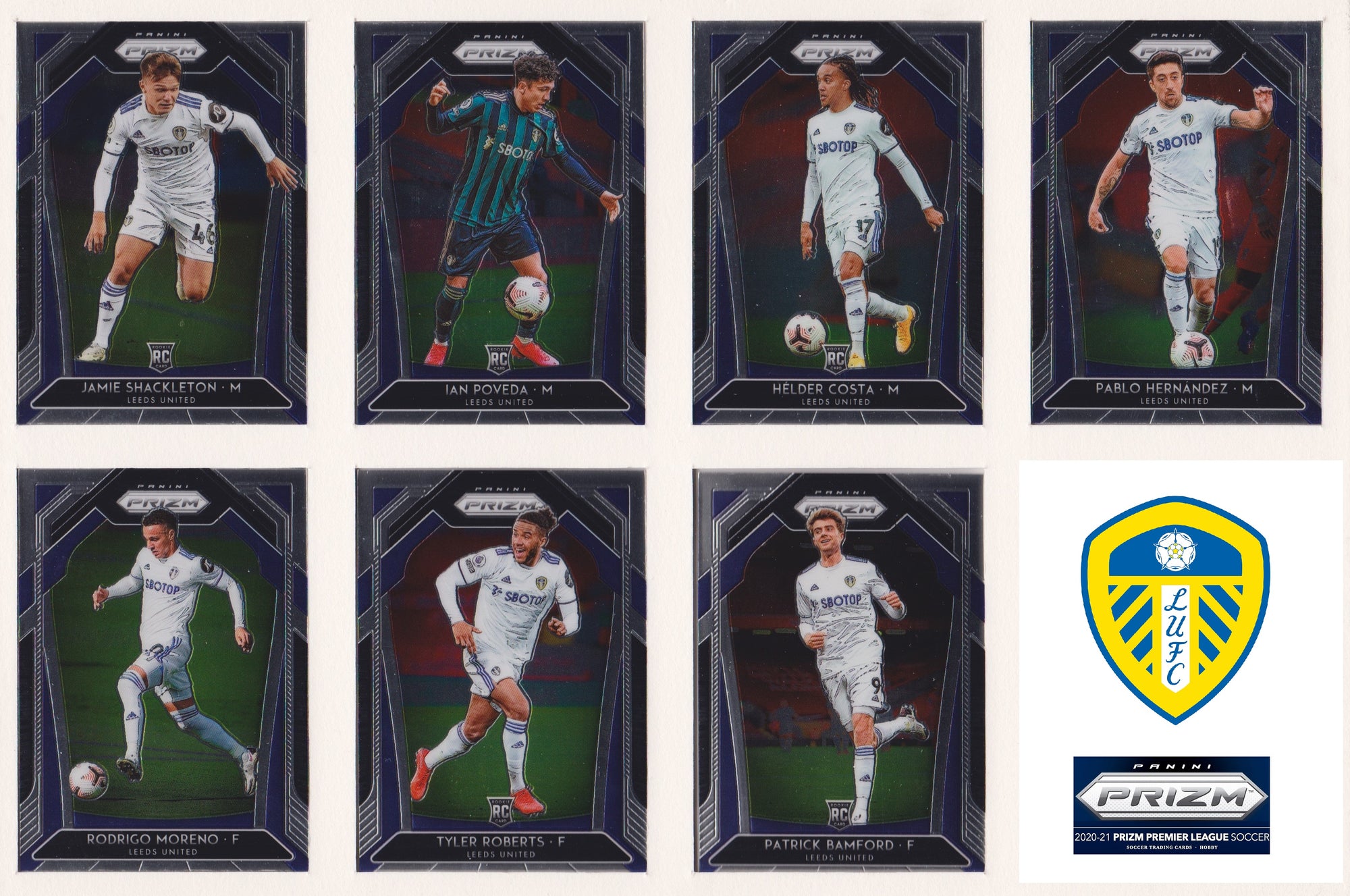 LEEDS UNITED - KOMPLETT SETT MED PANINI PRIZM PREMIER LEAGUE 2020/21