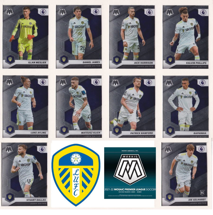 LEEDS UNITED - PANINI MOSAIC PREMIER LEAGUE 2021/22 - KOMPLETT LAGSETT