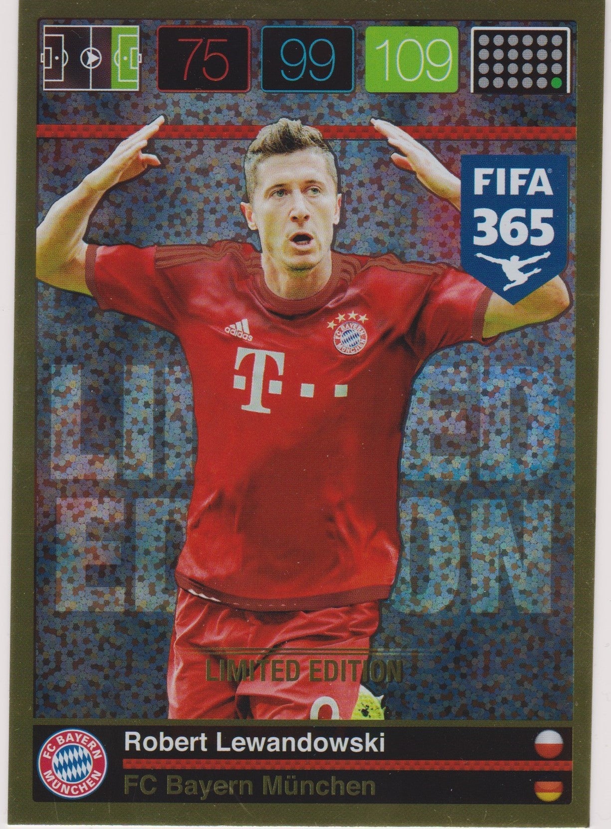 LE-2016. ROBERT LEWANDOWSKI - BAYERN MUNCHEN - LIMITED EDITION - STORFORMAT KORT