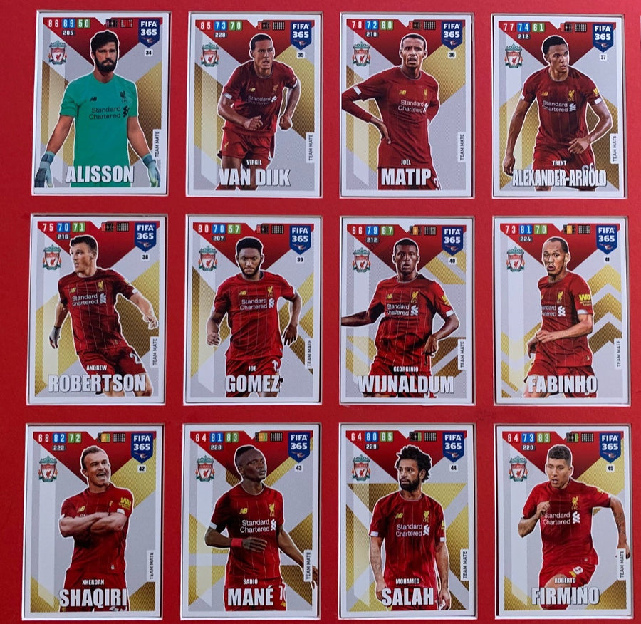 000. LIVERPOOL - KOMPLETT SETT TEAM MATES PANINI FIFA 365 ADRENALYN 2020