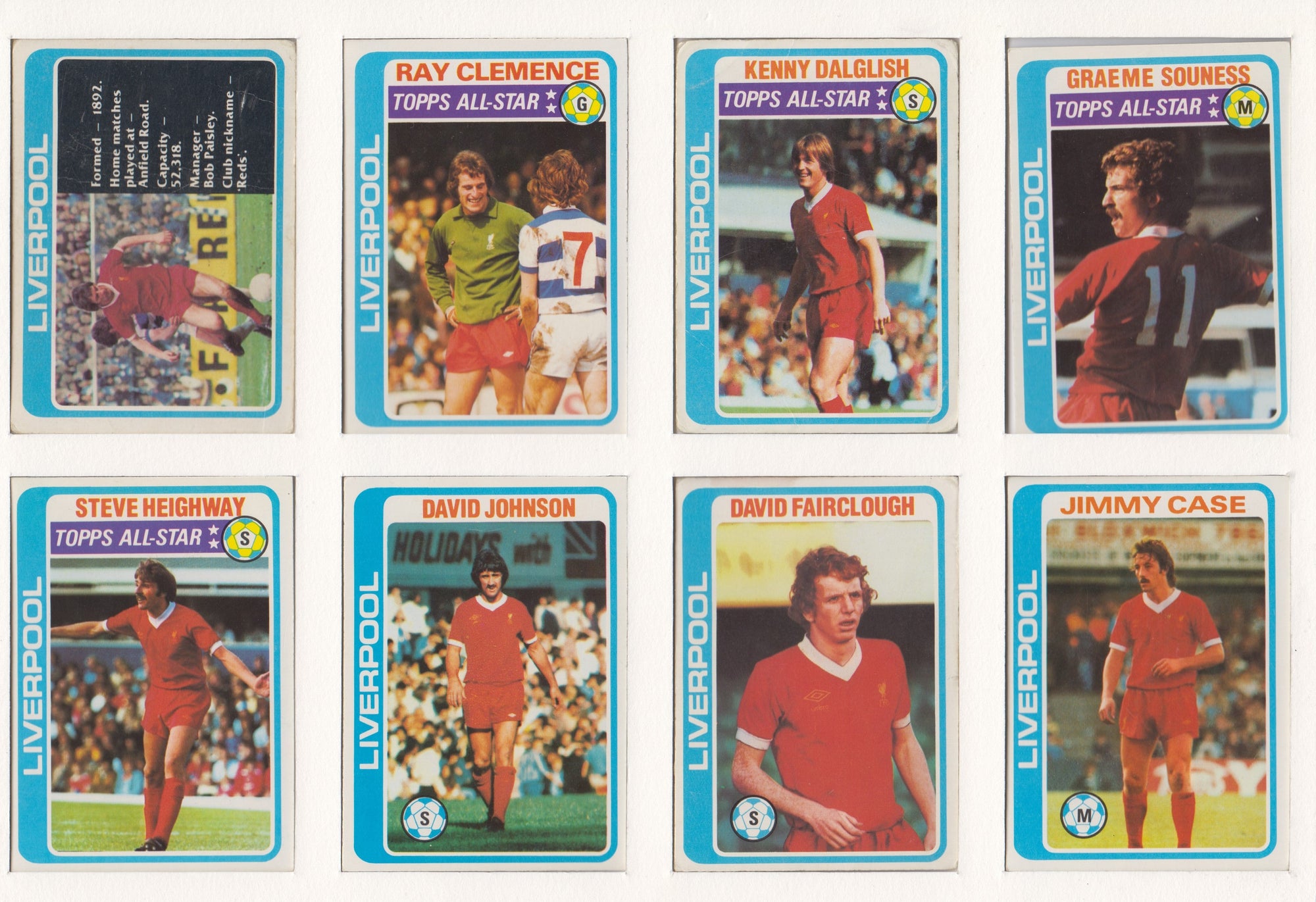 000. LIVERPOOL - KOMPLETT SETT MED FOTBALLKORT FRA TOPPS 1979/80