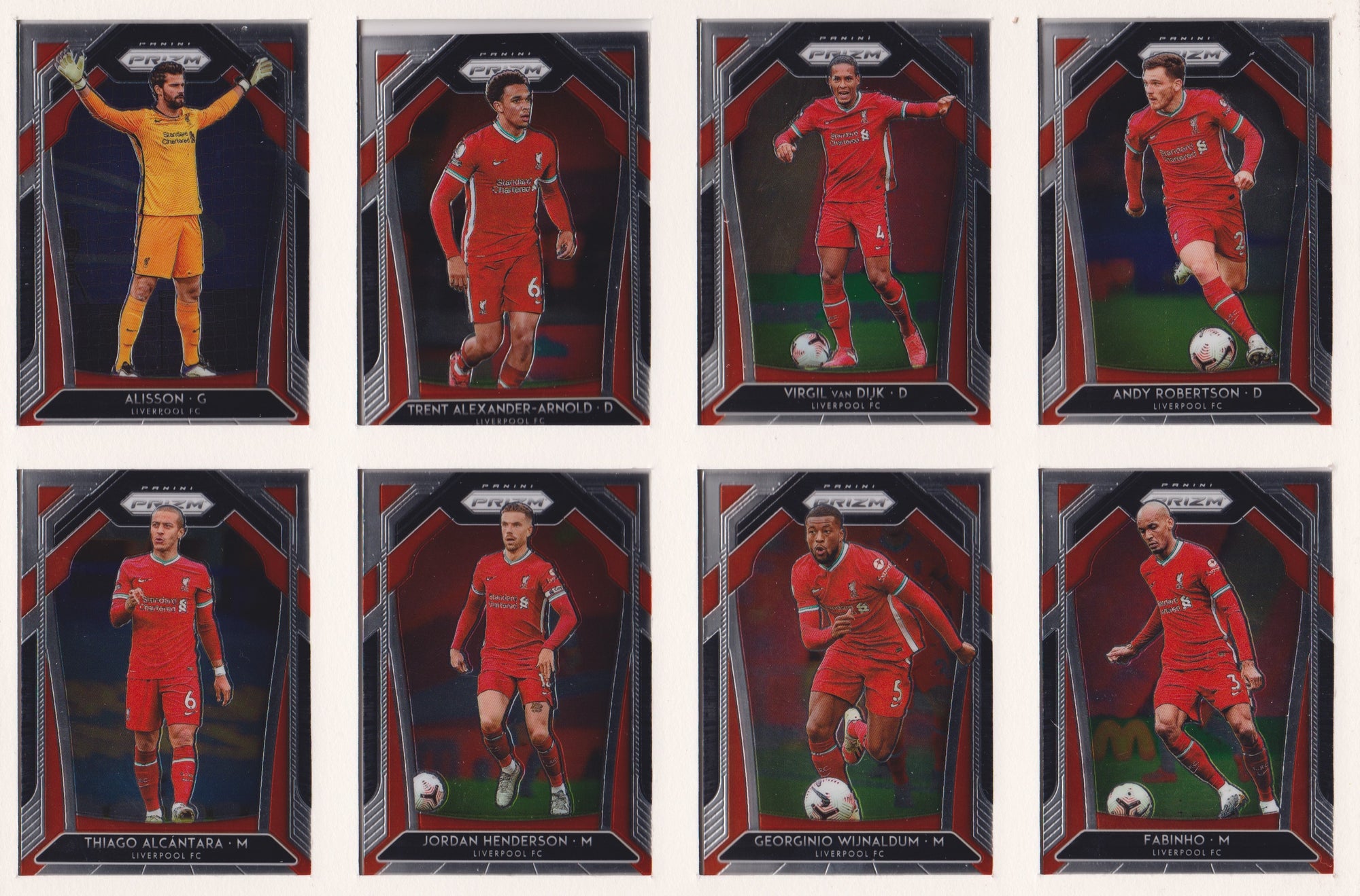 000. LIVERPOOL - KOMPLETT SETT MED PANINI PRIZM PREMIER LEAGUE 2020/21