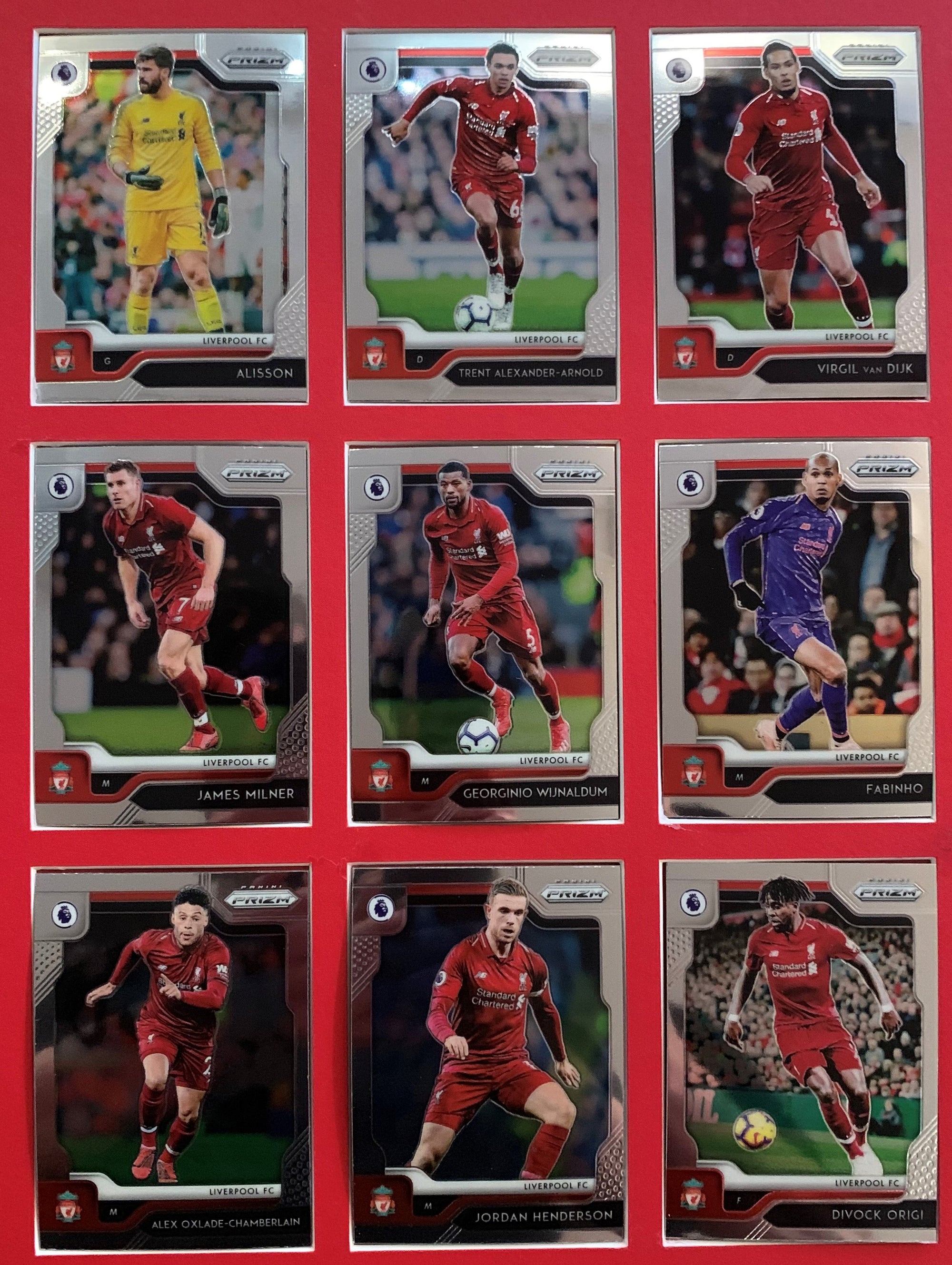 000. LIVERPOOL KOMPLETT SETT MED PANINI PRIZM PREMIER LEAGUE 2019/20