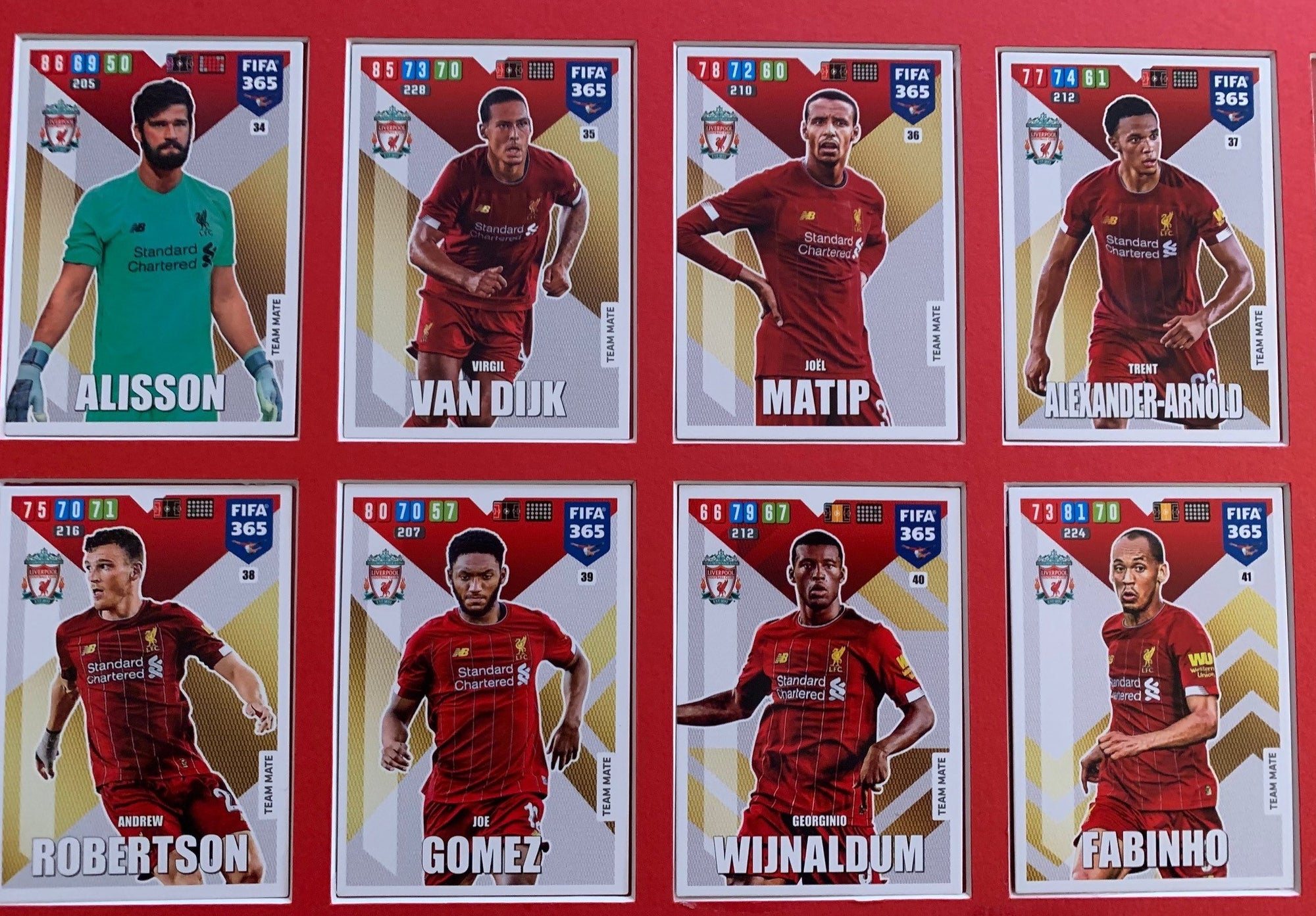 000. LIVERPOOL - KOMPLETT SETT TEAM MATES PANINI FIFA 365 ADRENALYN 2020