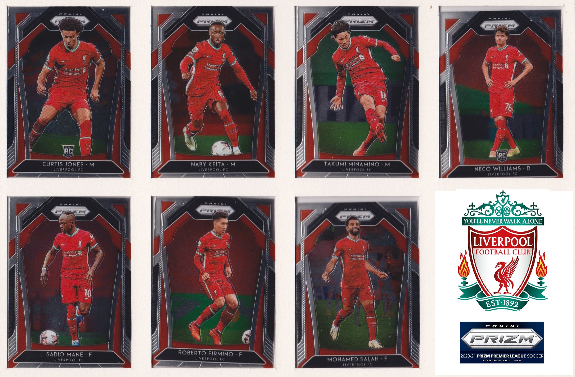 000. LIVERPOOL - KOMPLETT SETT MED PANINI PRIZM PREMIER LEAGUE 2020/21