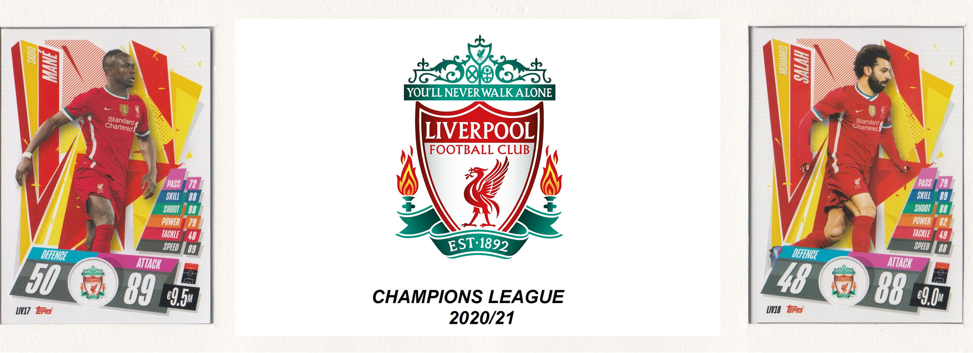 LIVERPOOL KOMPLETT SETT MED TOPPS CHAMPIONS LEAGUE 2020/21