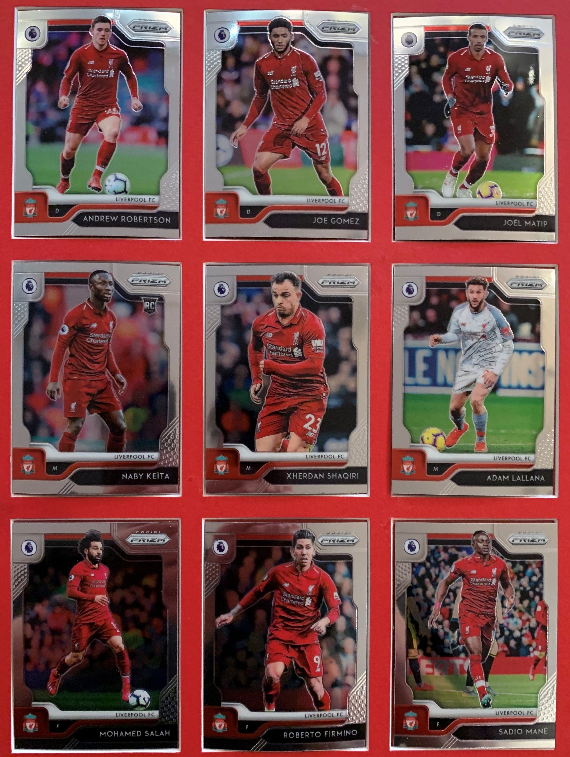 000. LIVERPOOL KOMPLETT SETT MED PANINI PRIZM PREMIER LEAGUE 2019/20