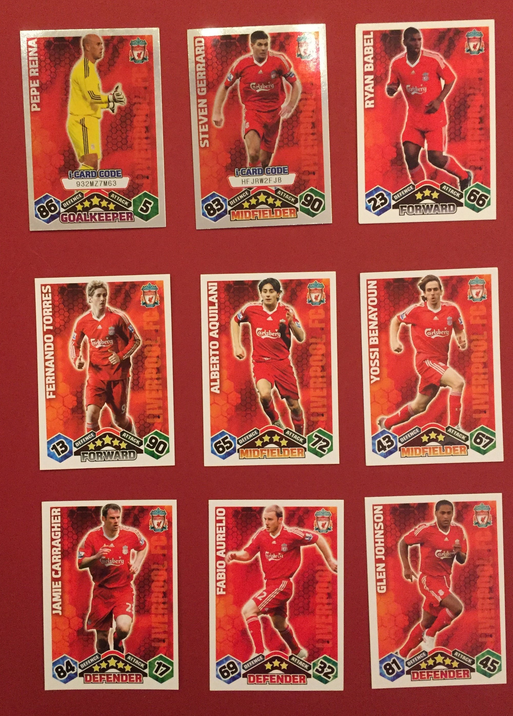 LIVERPOOL FOTBALLKORT SESONGEN 2009/10