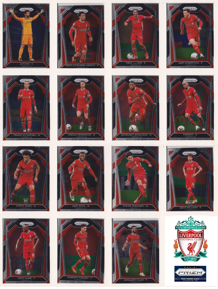 000. LIVERPOOL - KOMPLETT SETT MED PANINI PRIZM PREMIER LEAGUE 2020/21