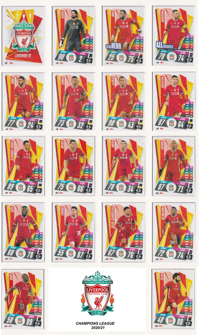 LIVERPOOL KOMPLETT SETT MED TOPPS CHAMPIONS LEAGUE 2020/21