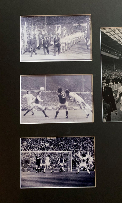 LEEDS UNITED MULTISIGNERT FA-CUP 1972 FOTOMONTASJE MED EKTEHETSBEVIS/COA