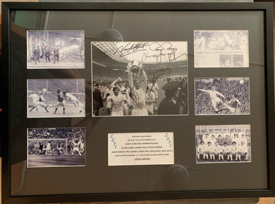 LEEDS UNITED MULTISIGNERT FA-CUP 1972 FOTOMONTASJE MED EKTEHETSBEVIS/COA