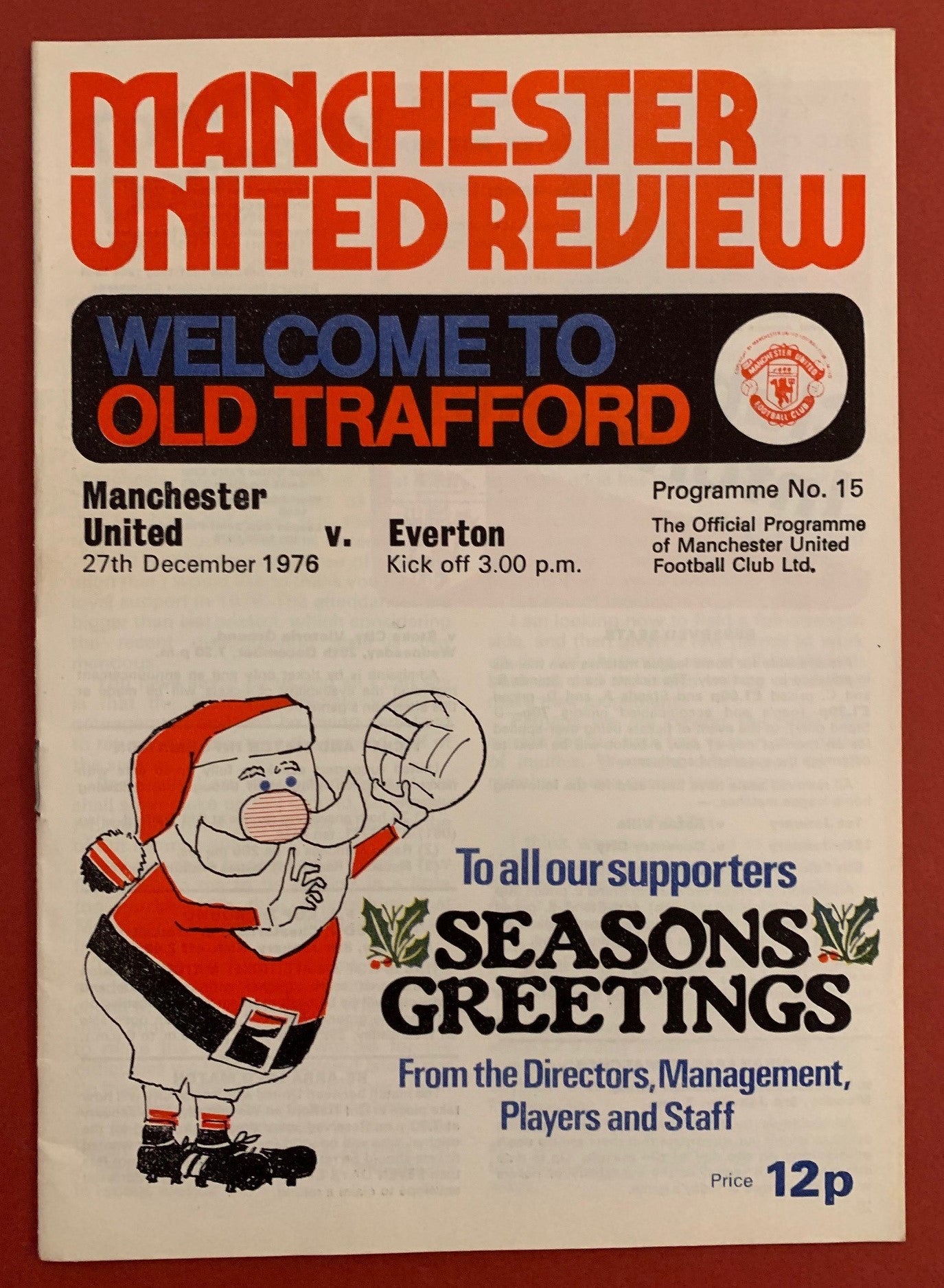 1976-27.12 - MANCHESTER UNITED VS EVERTON