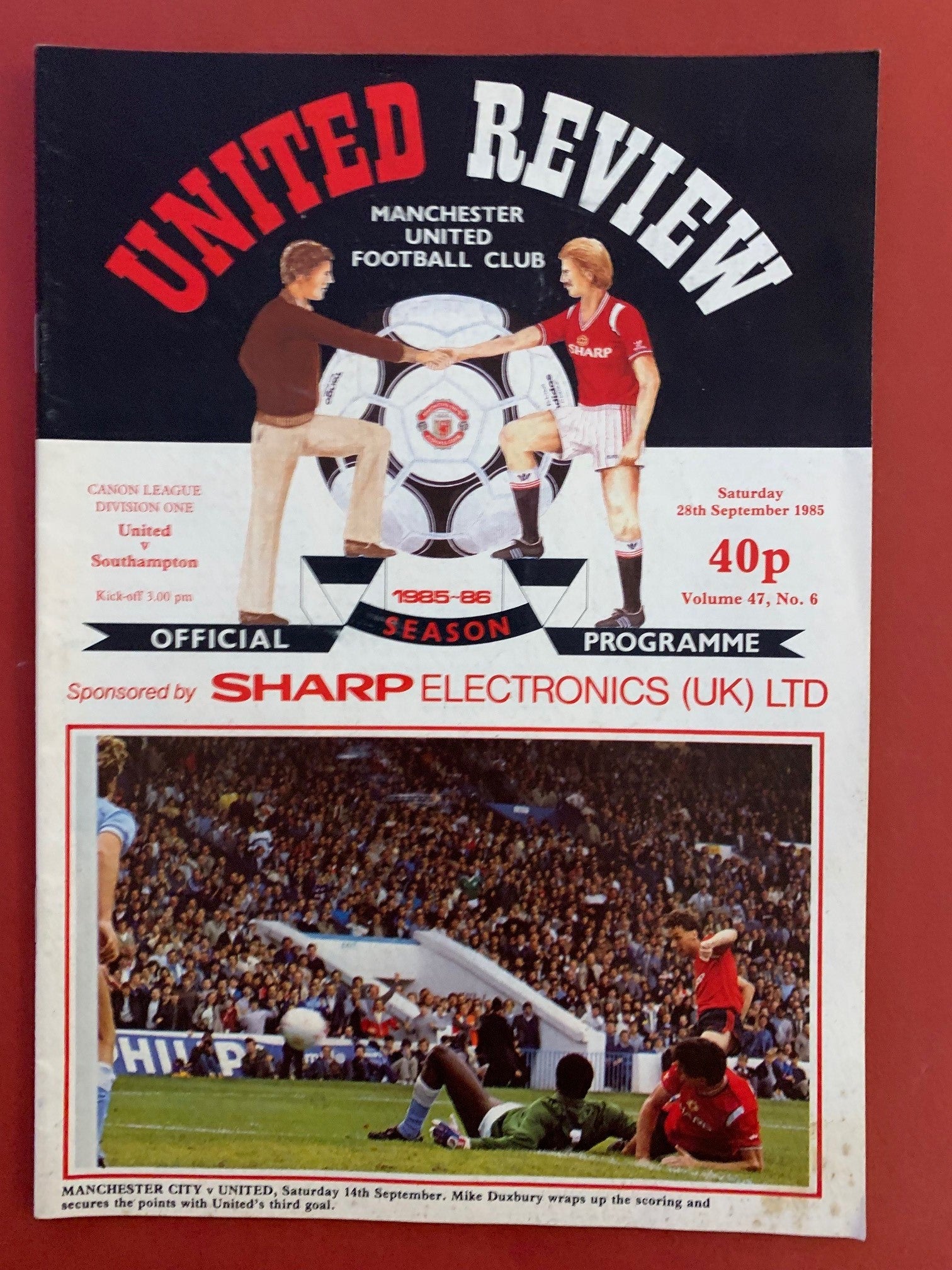 1985-28.9-MANCHESTER UNITED VS SOUTHAMPTON
