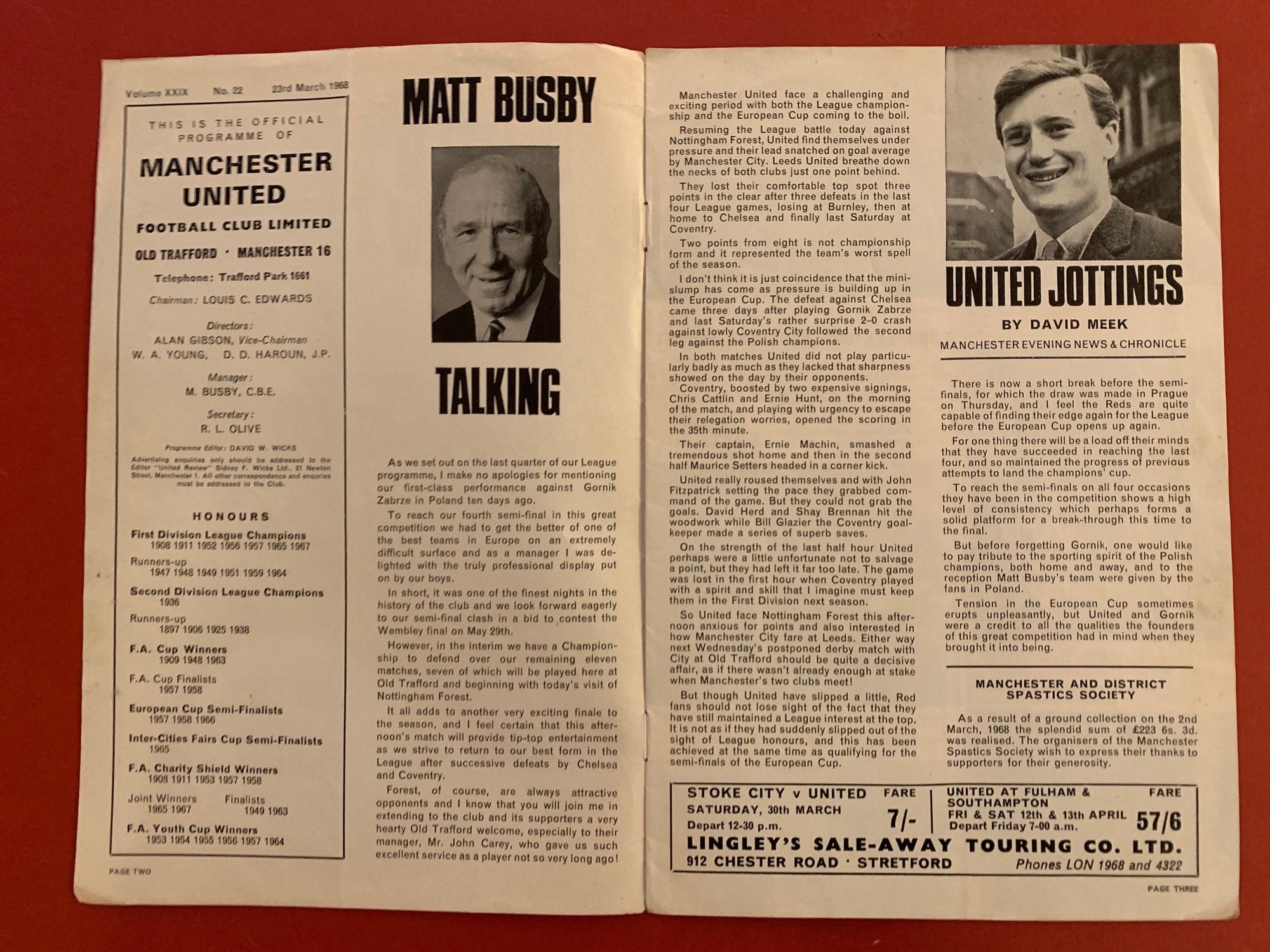 1968-23.3 - MANCHESTER UNITED VS NOTTINGHAM FOREST