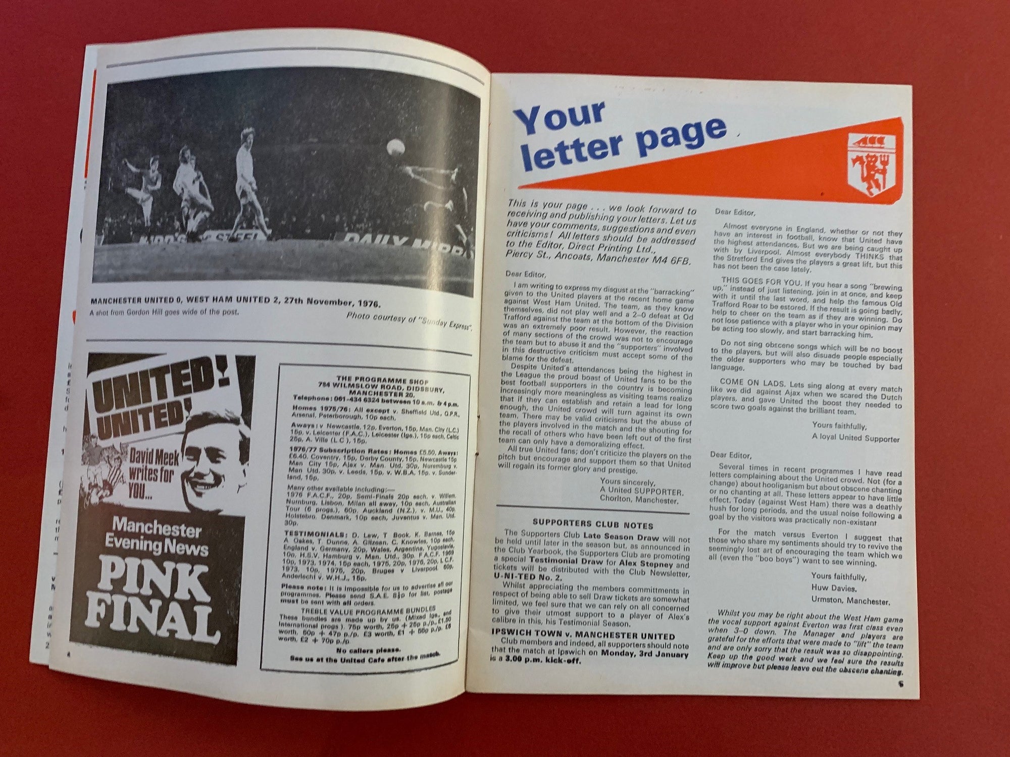 1976-27.12 - MANCHESTER UNITED VS EVERTON