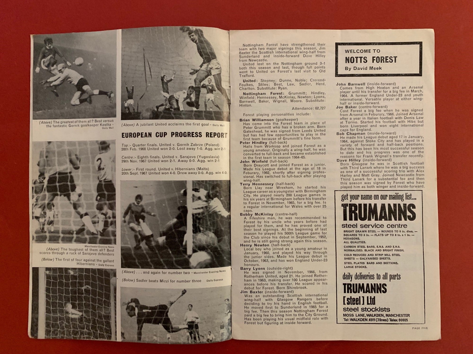 1968-23.3 - MANCHESTER UNITED VS NOTTINGHAM FOREST