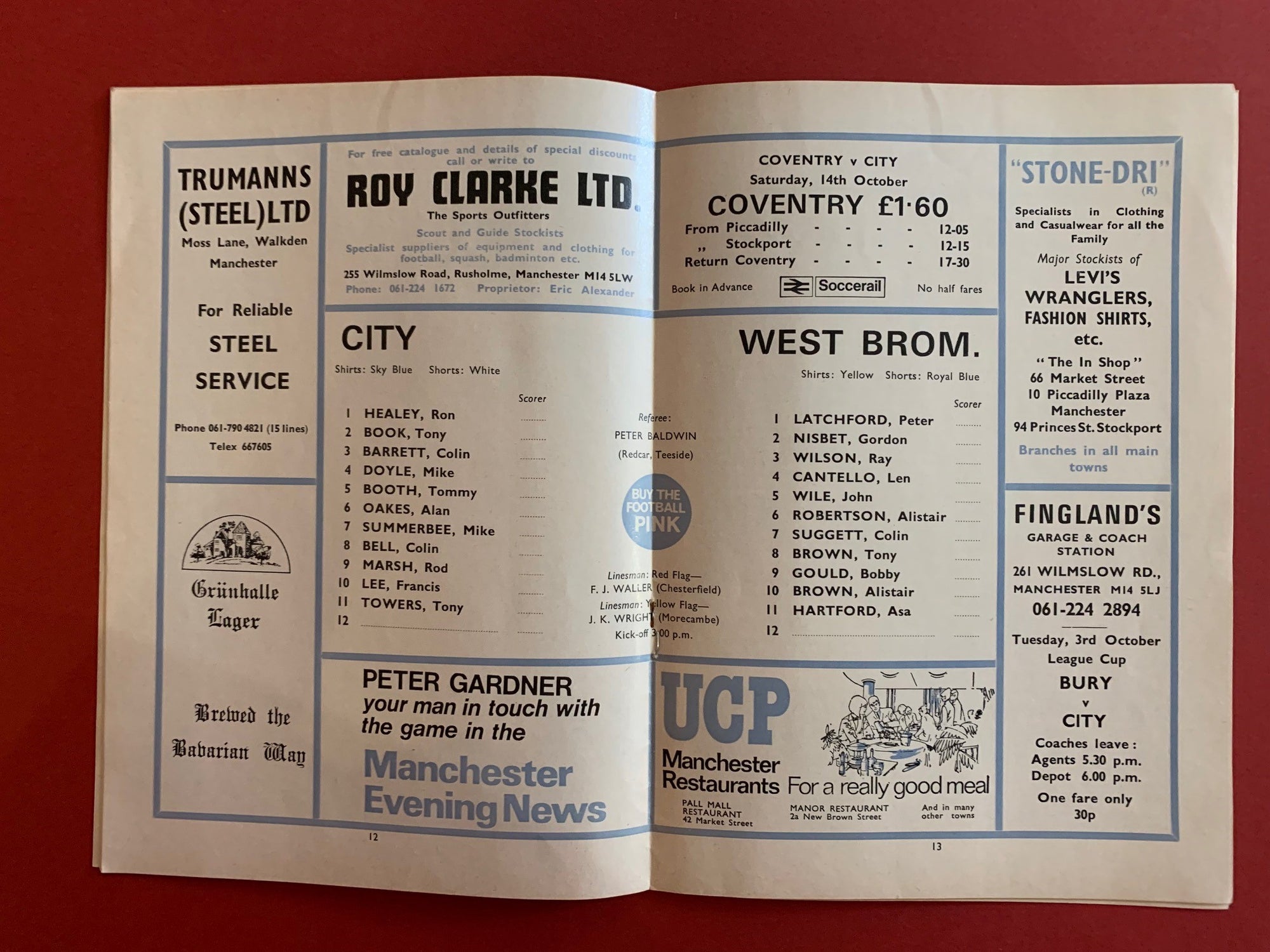 1972-30.09  - MANCHESTER CITY VS WEST BROMWICH ALBION