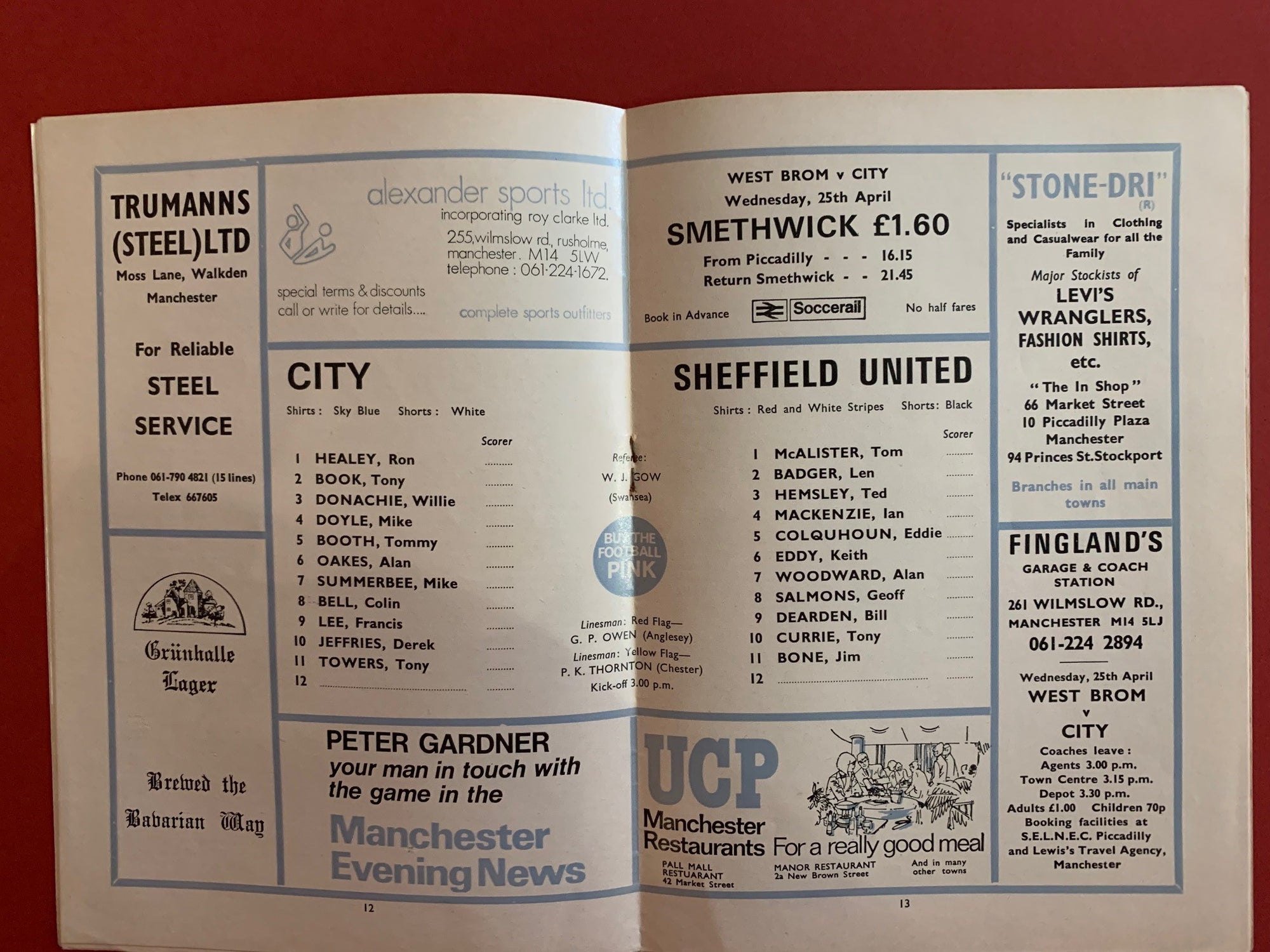 1973-14.04  - MANCHESTER CITY VS SHEFFIELD UNITED